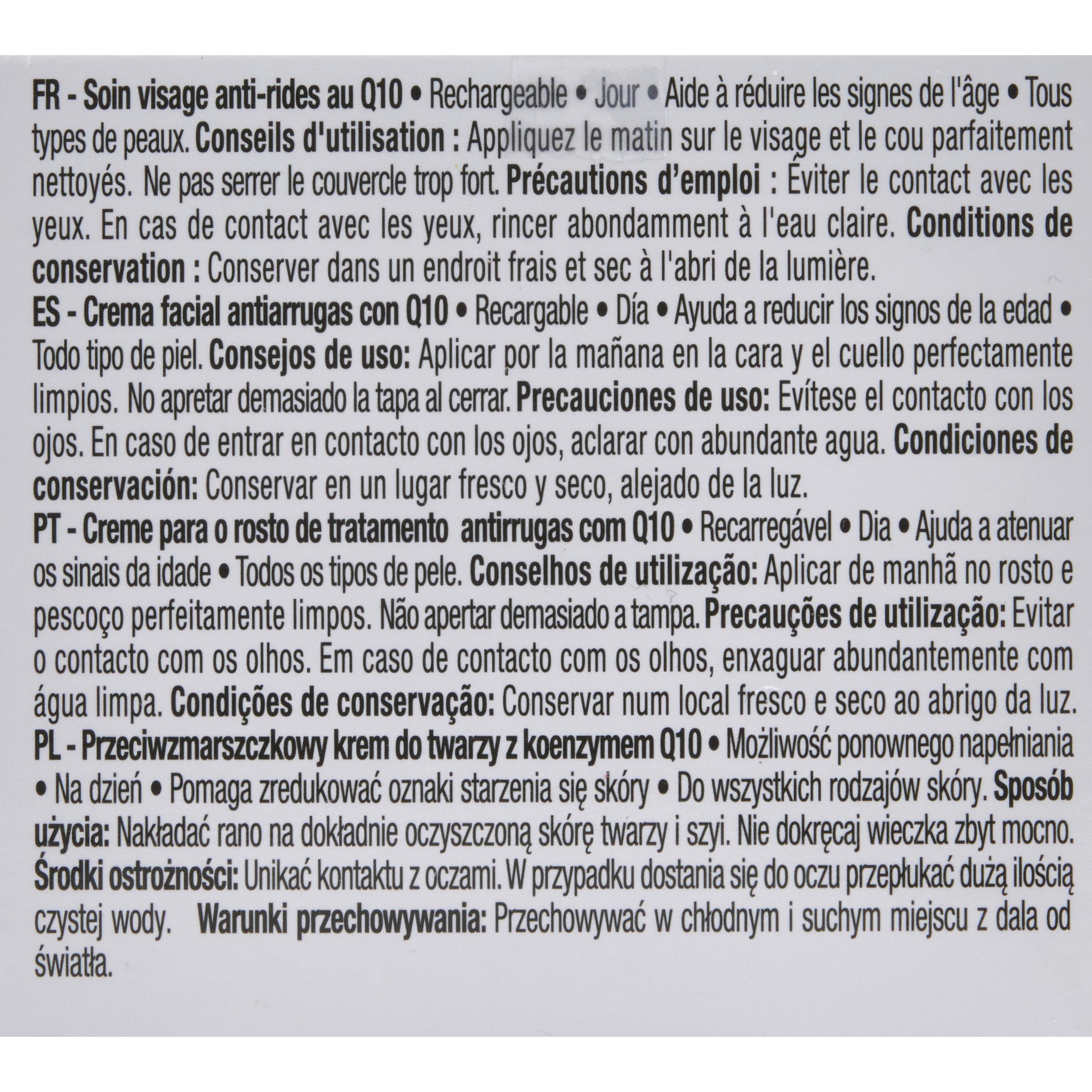 Voir la diapositive 8 : COSMIA Q10 Crème de jour visage anti-rides tous types de peaux Pot rechargeable 50ml