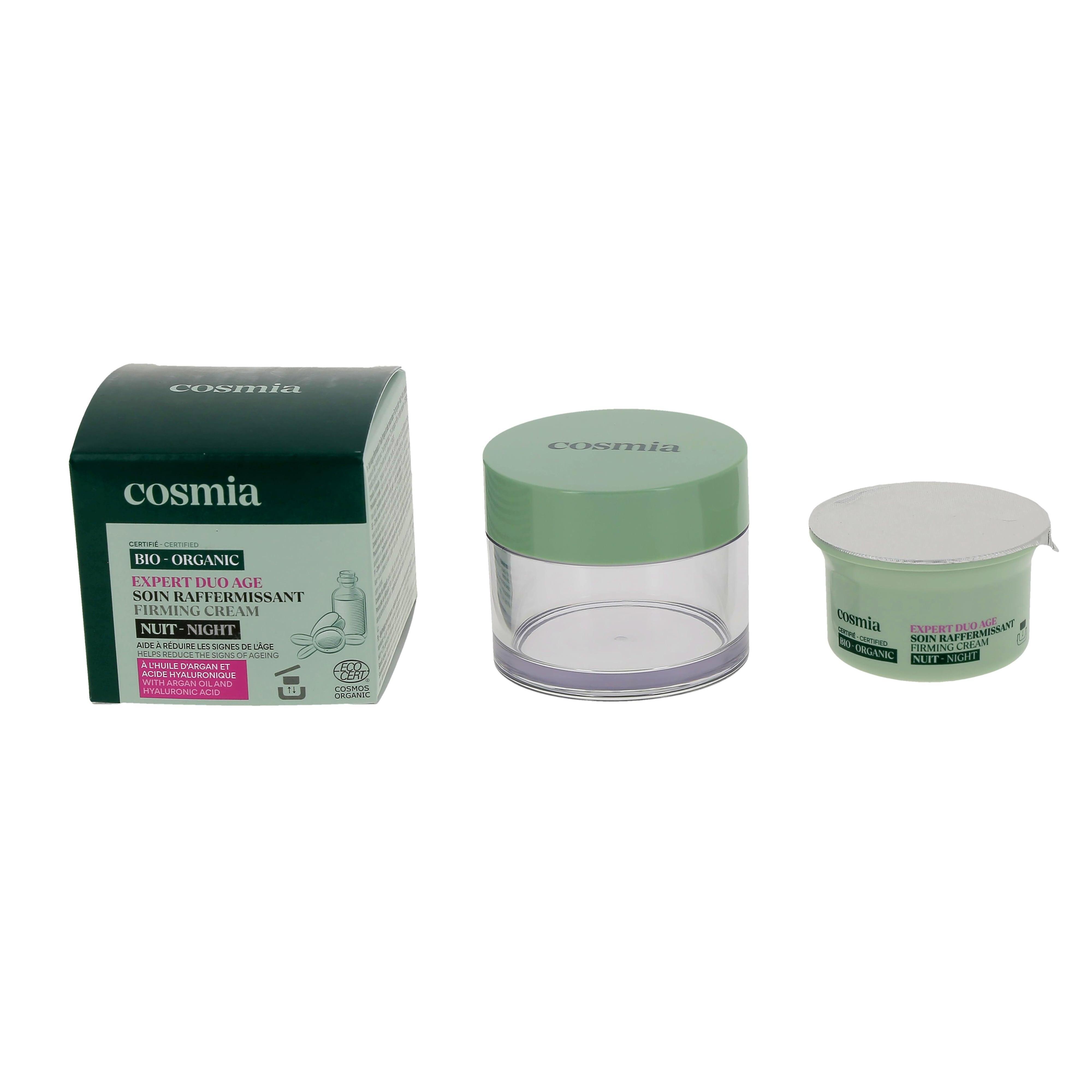 Voir la diapositive 8 : COSMIA BIO Expert duo âge Crème de nuit raffermissante bio à l'huile d'argan et acide hyaluronique Pot rechargeable 50ml