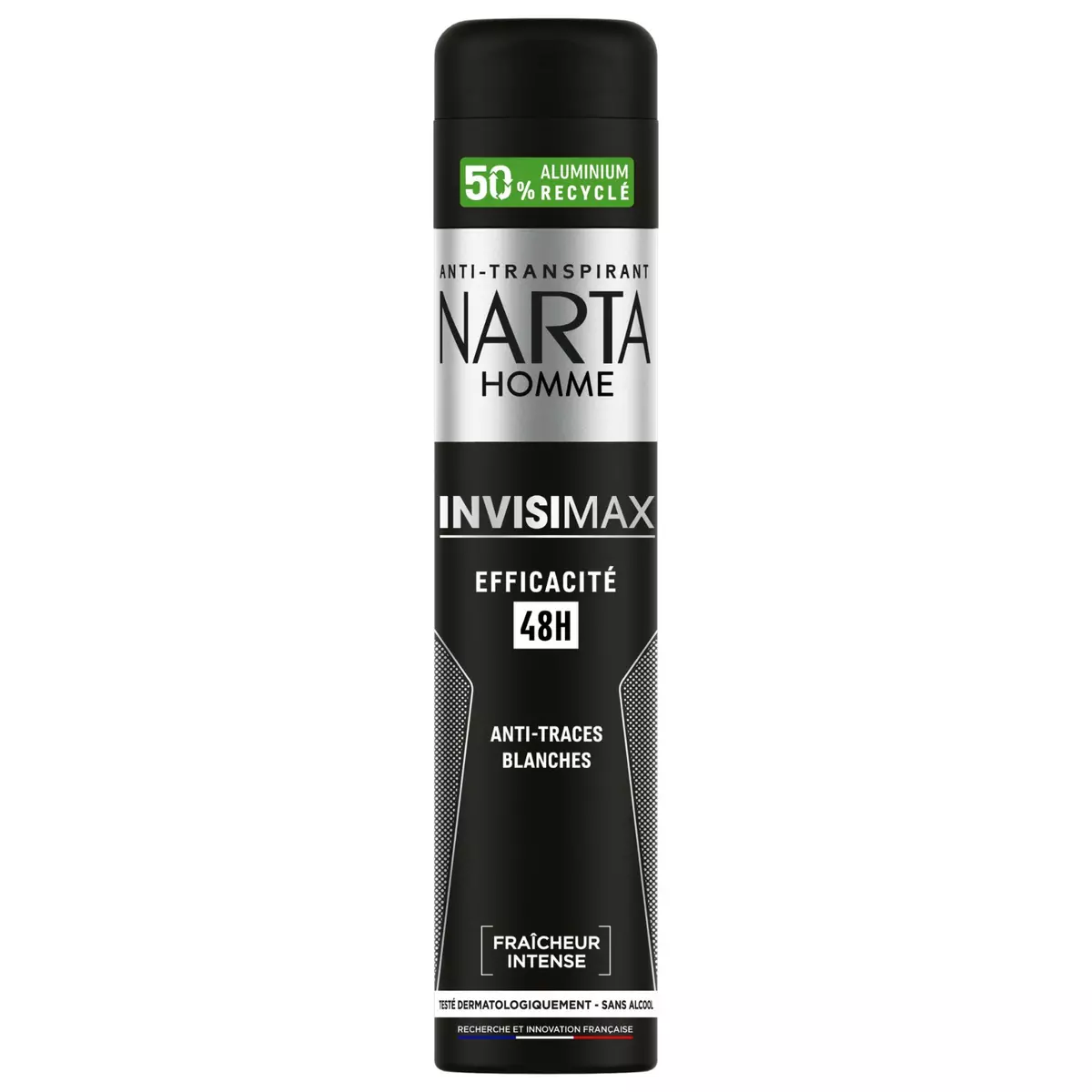 NARTA Homme déodorant anti-transpirant invisimax efficacité 48h fraicheur intense 200ml