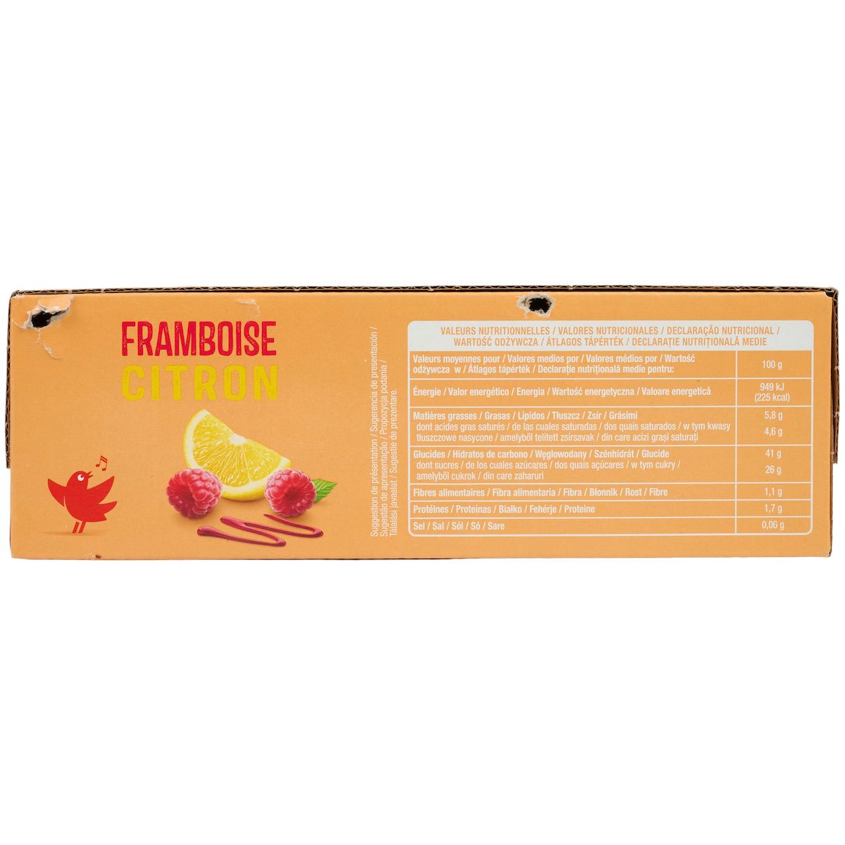AUCHAN Cônes glacés framboise citron 6 pièces 426g