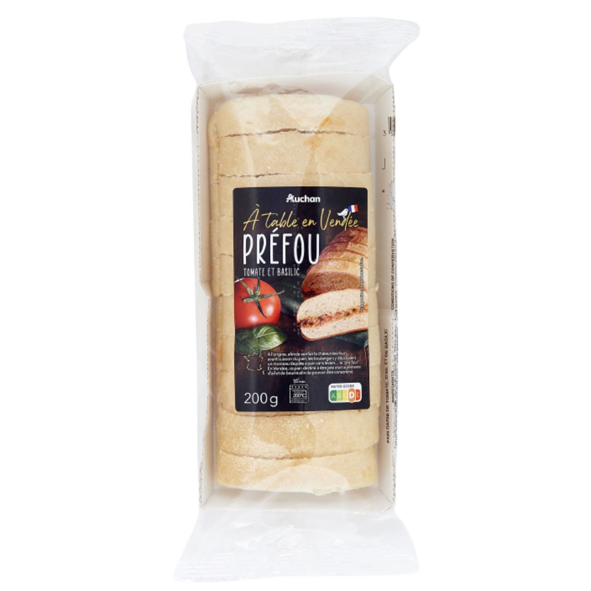 AUCHAN TERROIR Préfou tomate et basilic 200g
