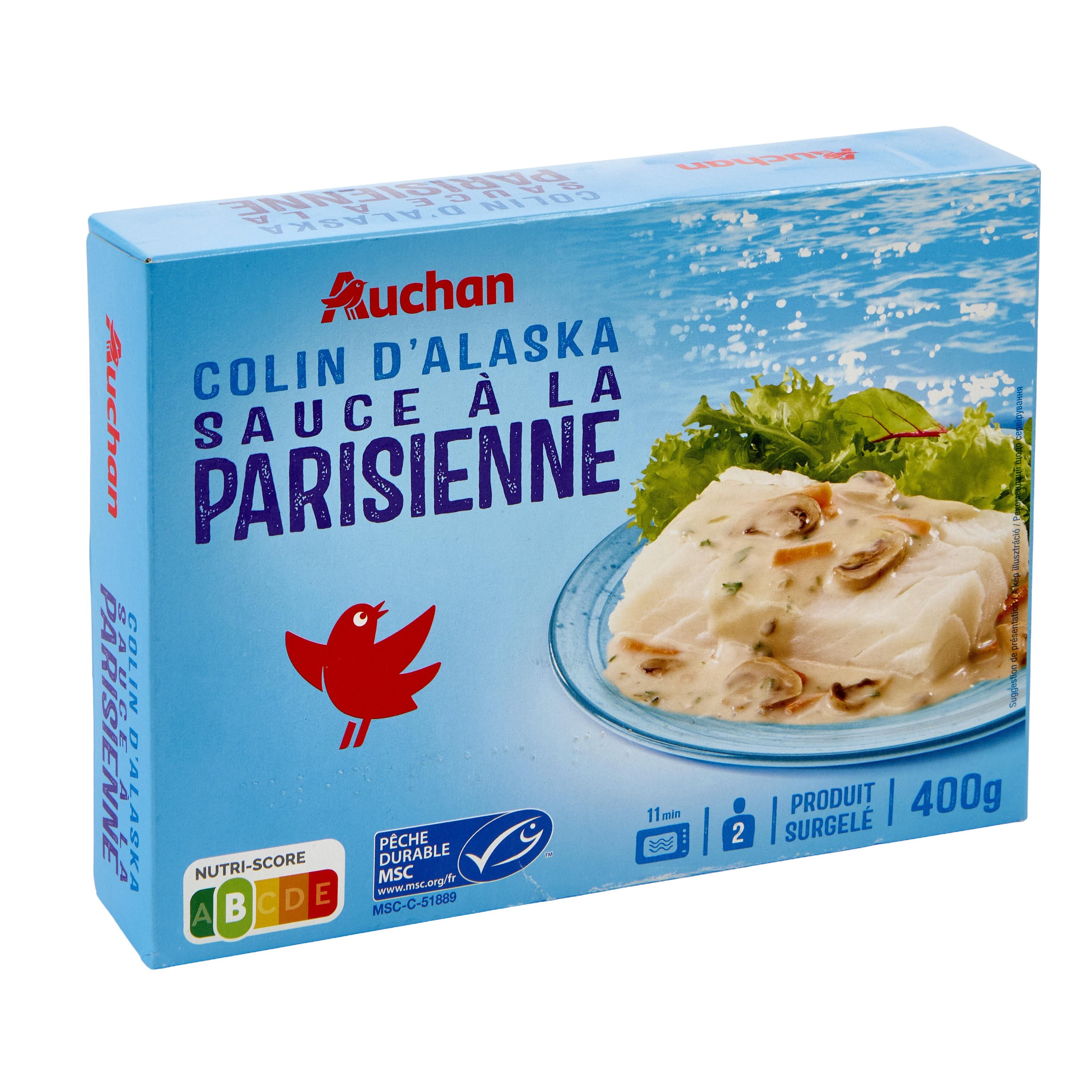Voir la diapositive 3 : AUCHAN Colin d Alaska sauce a la parisienne 2 portions 400g