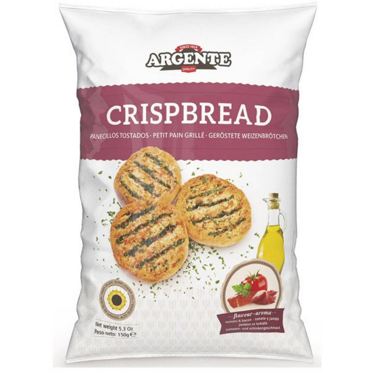 ARGENTE petit pain grillé saveur tomate et bacon Crispbread 150g