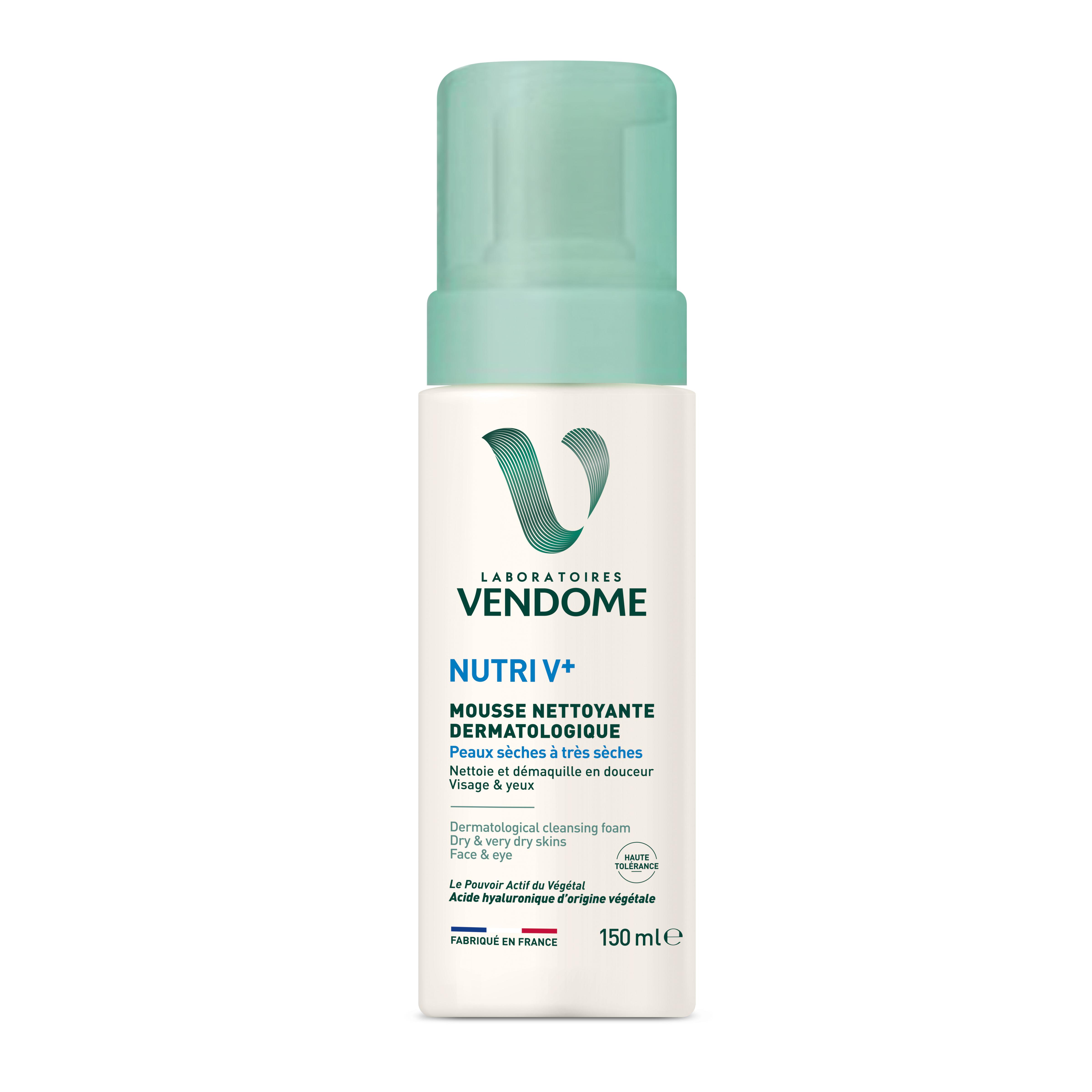 Voir la diapositive 2 : LABORATOIRES VENDOME Nutri V+ Mousse nettoyante dermatologique peaux sèches à très sèches 150ml