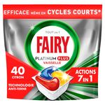 FAIRY Platinium Plus Tablettes lave-vaisselle tout en 1 anti-terne citron 40 tablettes