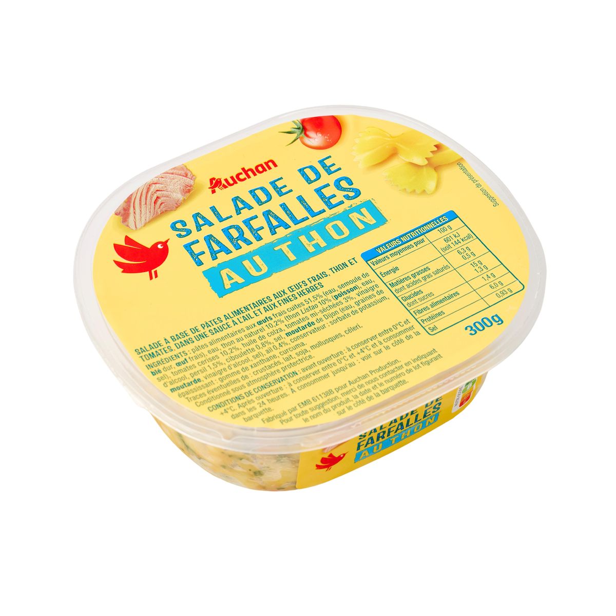 AUCHAN Salade de farfalles au thon 300g