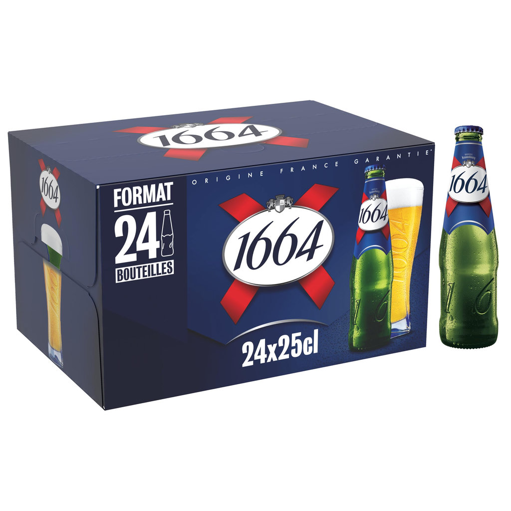1664 Bière blonde 5.5% pack bouteilles 24x25cl