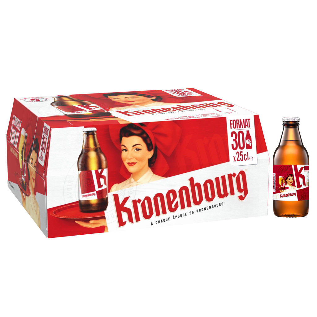 KRONENBOURG Bière blonde légère 4.2% pack bouteilles 30x25cl