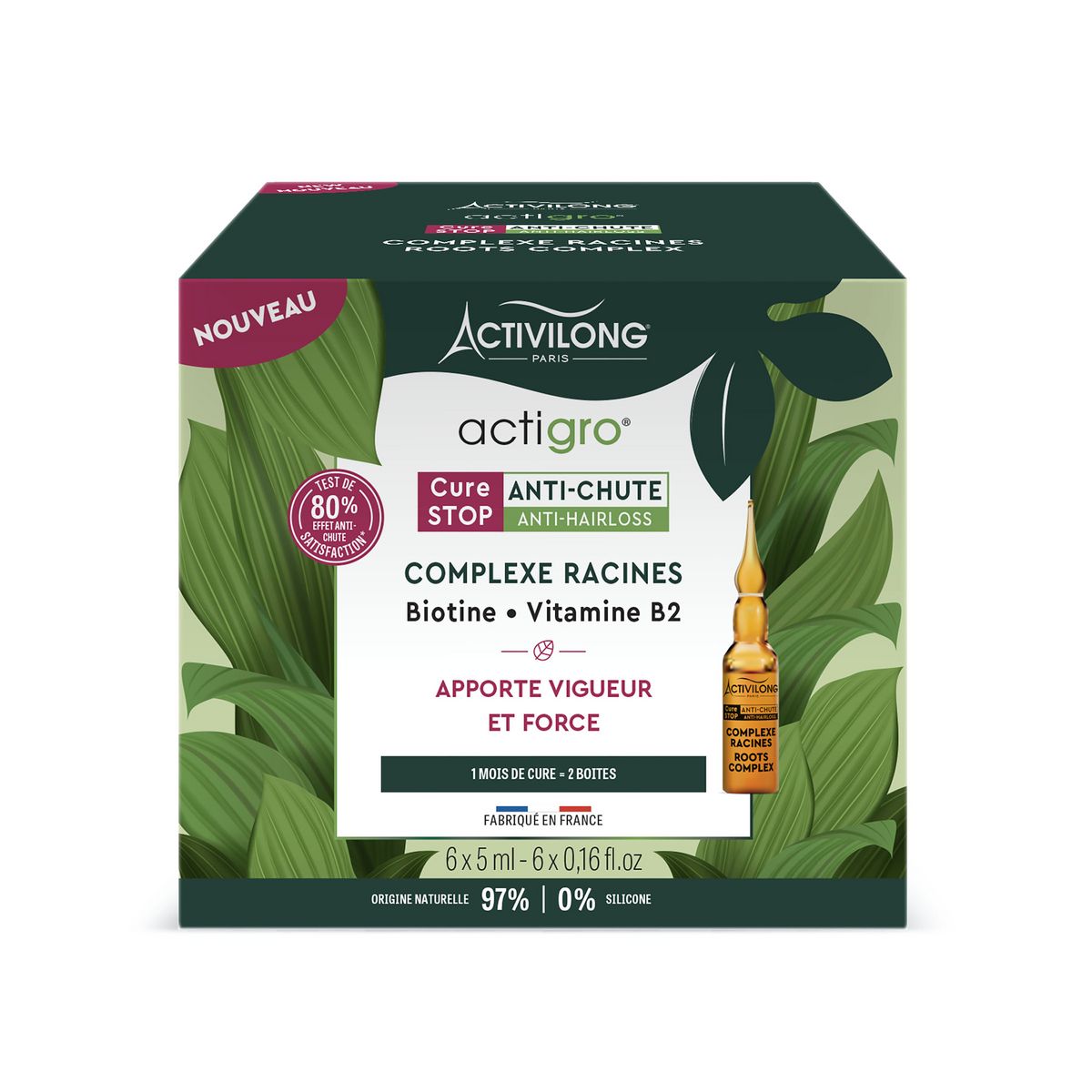 ACTIVILONG Complexe racines cure anti-chute cheveux biotine & vitamine B2 6x5ml