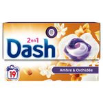 DASH Pods lessive capsules 2en1 ambre & orchidée 18 capsules