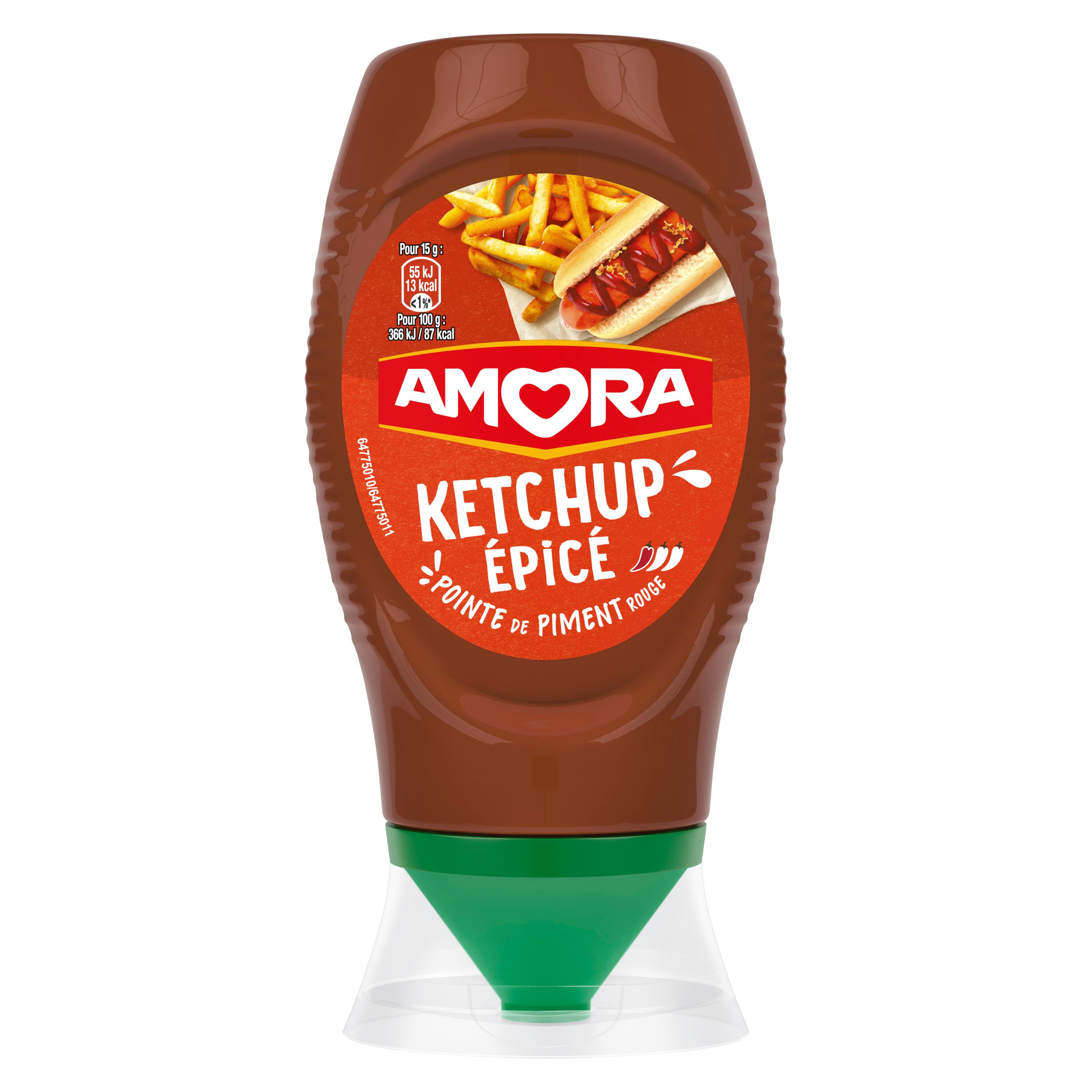 Voir la diapositive 2 : AMORA Sauce ketchup épicé 275g