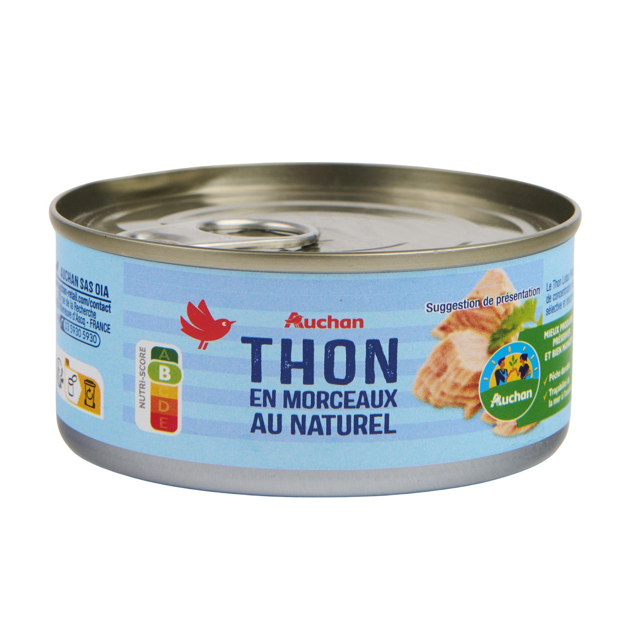 Voir la diapositive 4 : AUCHAN CULTIVONS LE BON Thon en morceaux au naturel 112g