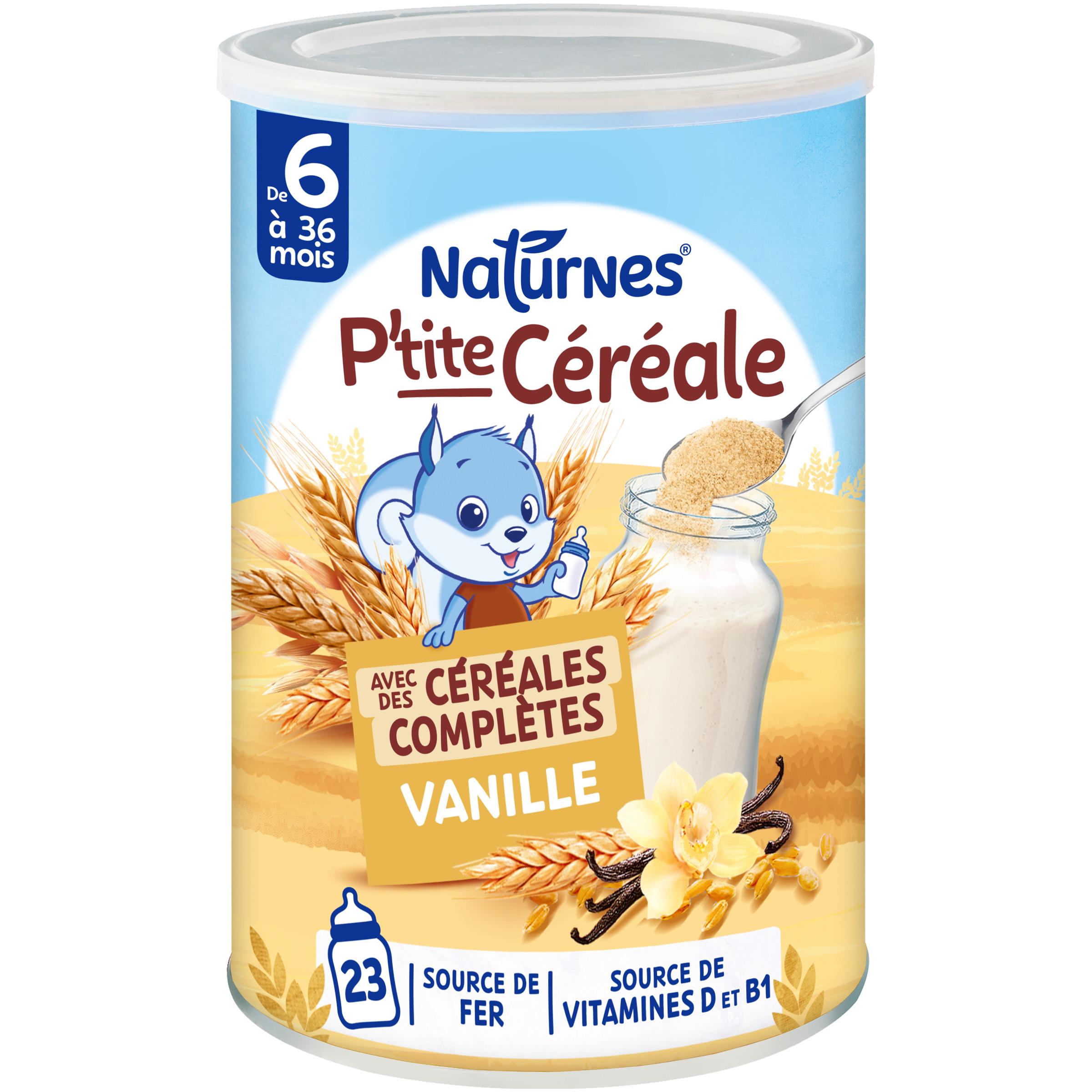 Voir la diapositive 2 : NATURNES P'tite céréale en poudre vanille aux céréales complètes dès 6 mois 415g