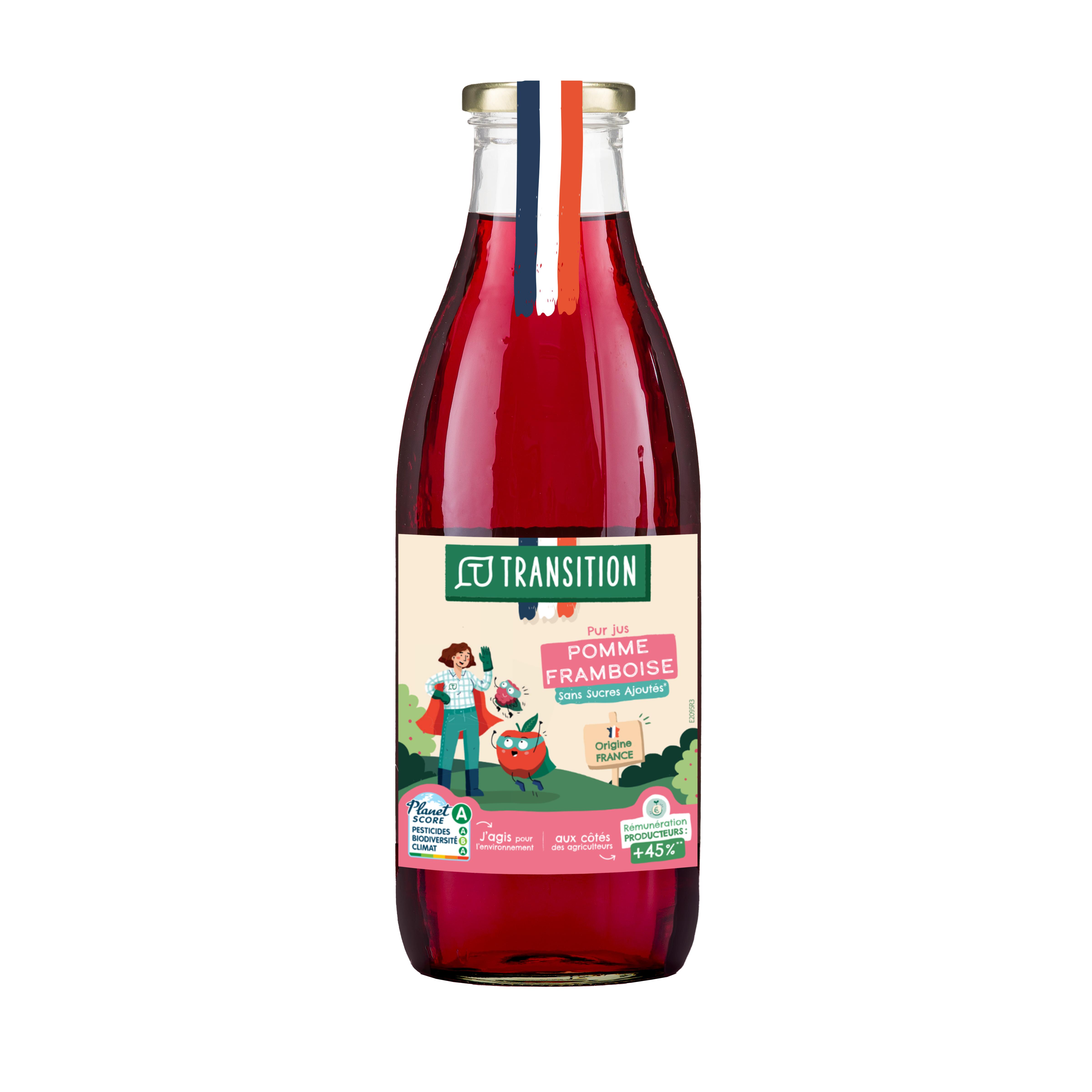 TRANSITION Jus de pommes framboises 1l