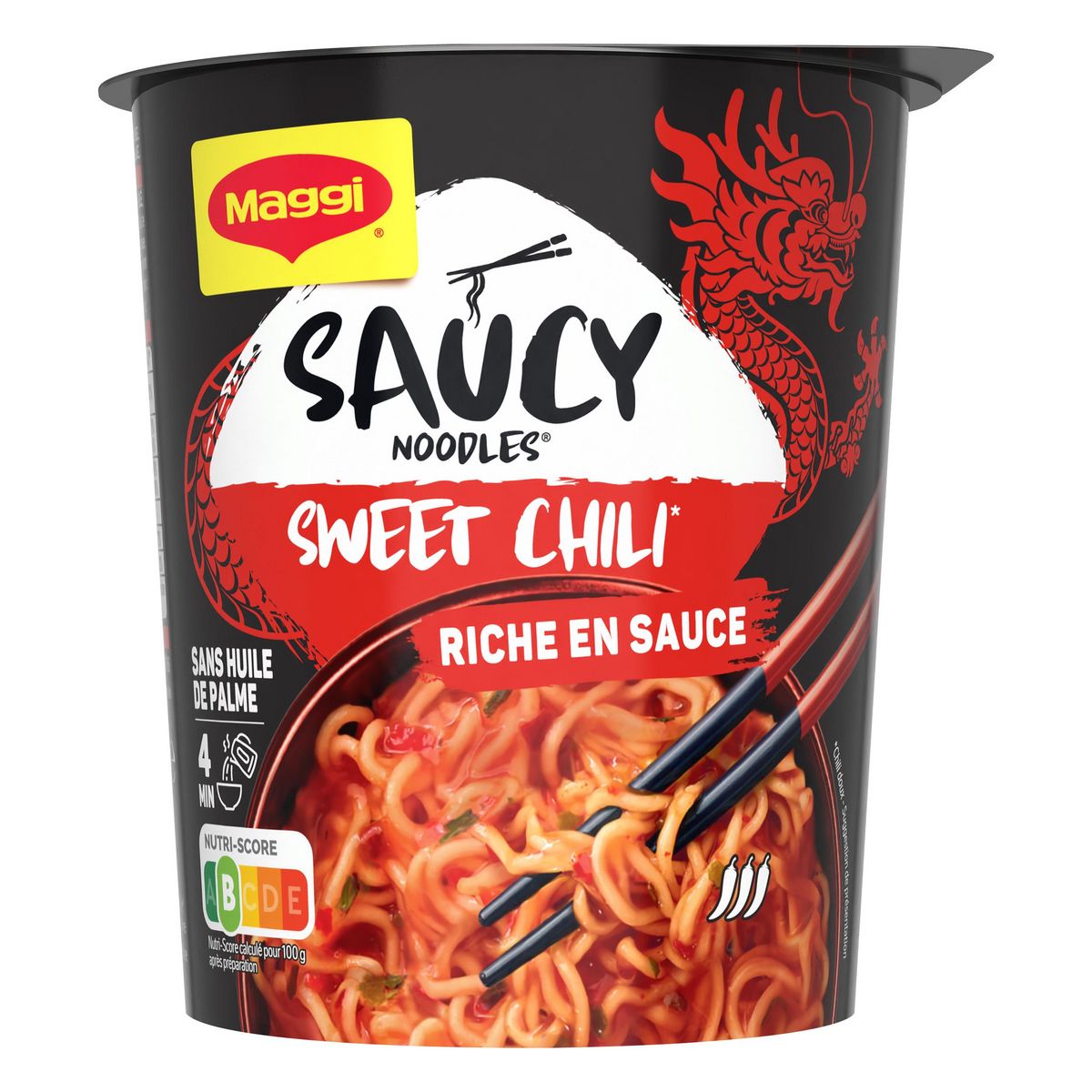 MAGGI Cup nouille instantanée japonaise Sweet Chili Saucy Noodles 1 personne 75g