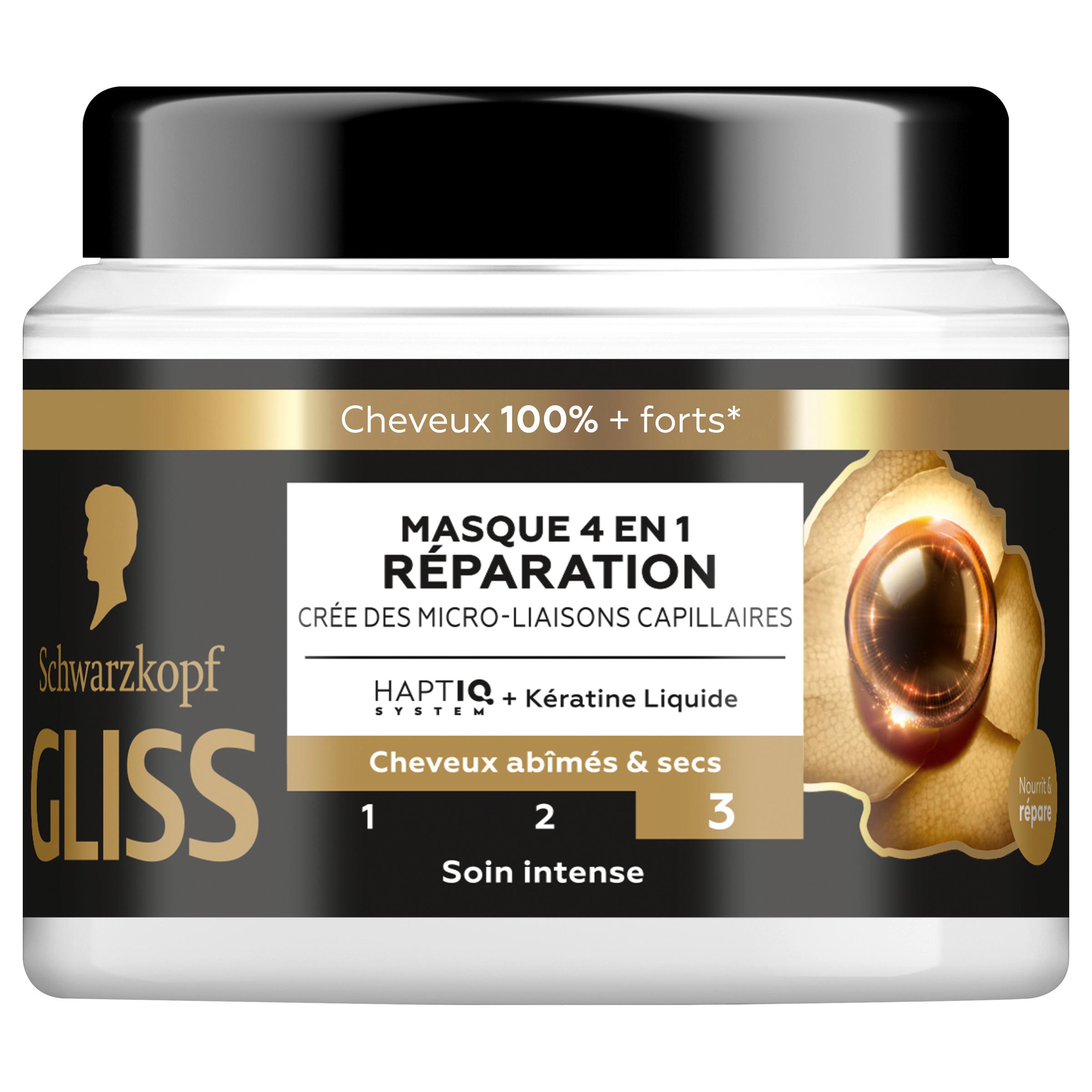 GLISS Masque 4en1 réparation cheveux abîmés et secs 400ml