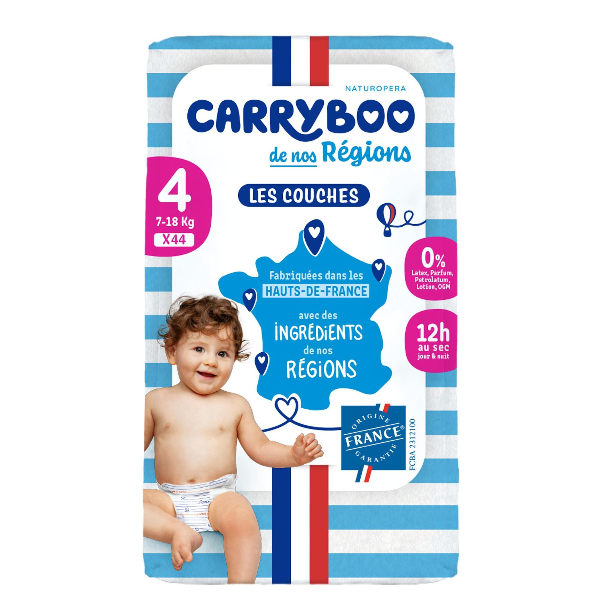 CARRYBOO Couches de nos régions taille 4 (7-18kg) 44 couches