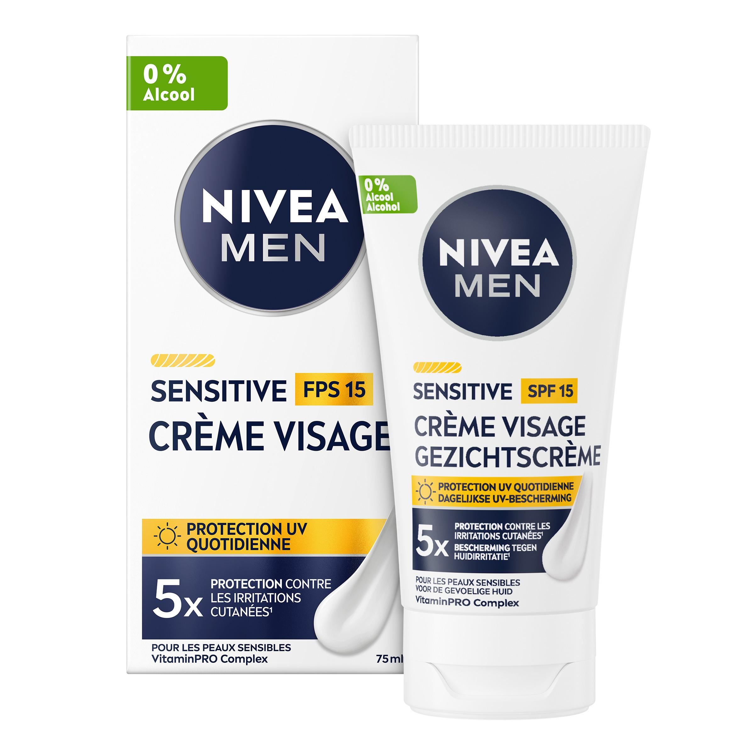 Voir la diapositive 2 : NIVEA MEN Crème visage FPS 15 peaux sensibles 75ml