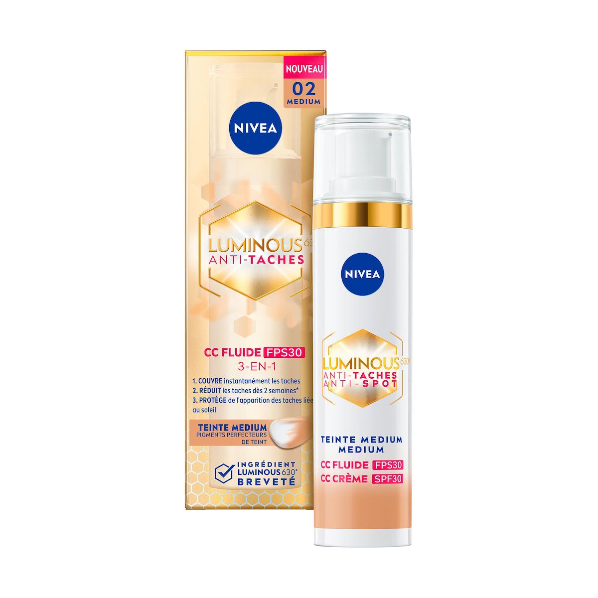NIVEA Luminous 630 CC crème fluide anti-tâches FPS 30 teinte medium 40ml