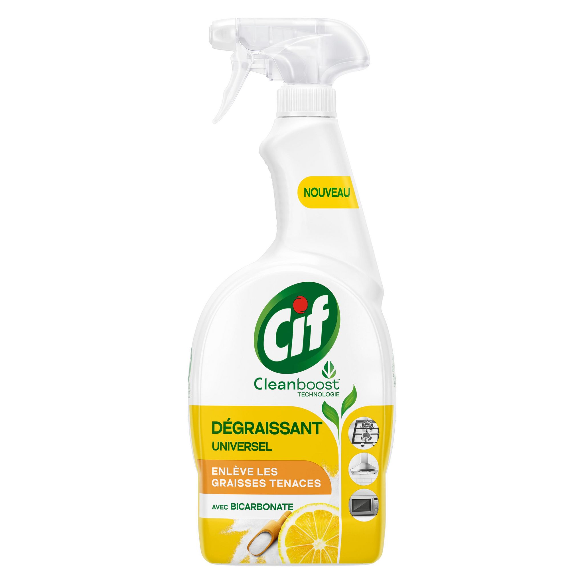 Voir la diapositive 3 : CIF Spray dégraissant avec bicarbonate 750ml