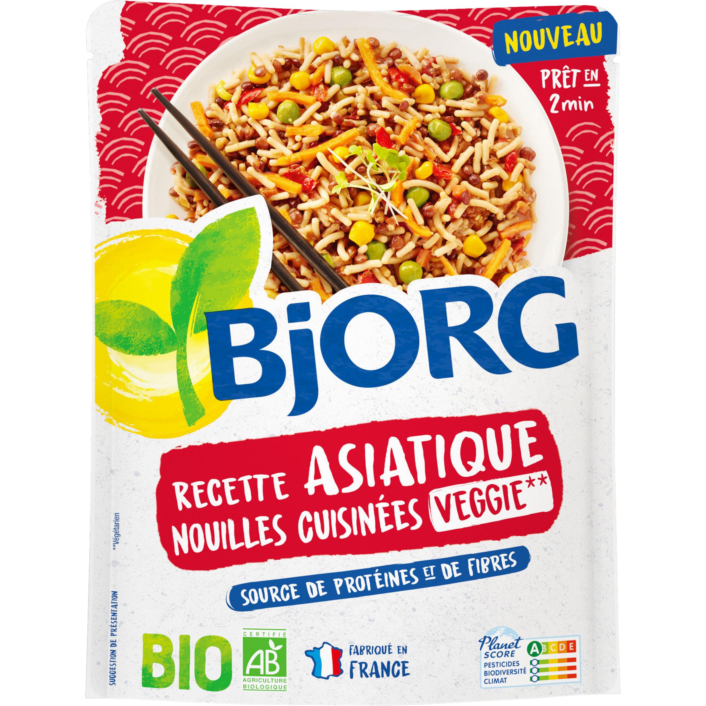 Voir la diapositive 2 : BJORG Nouilles veggie bio cuisinées à l'asiatique sachet express 250g