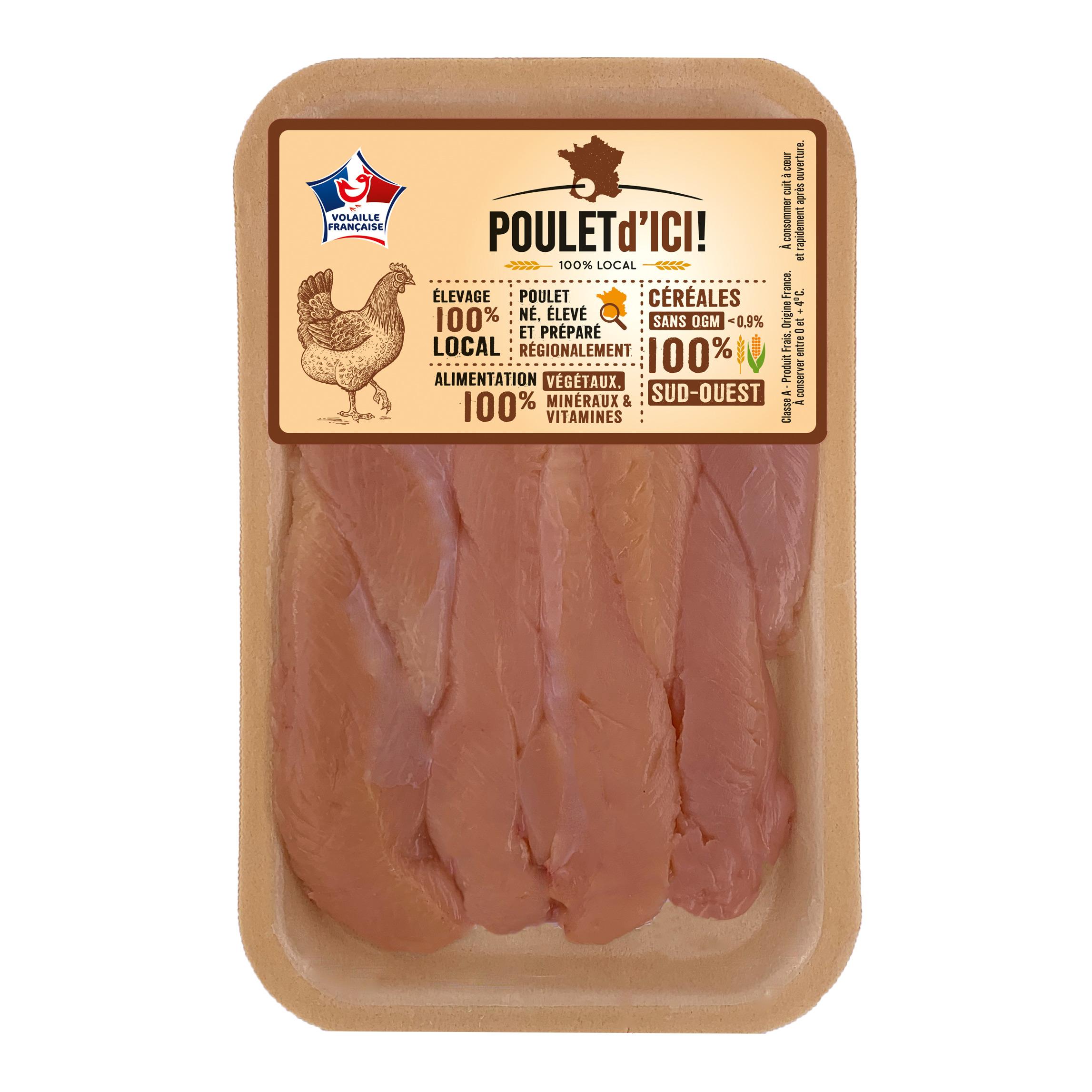 POULET D ICI Aiguillettes de poulet jaune 240g