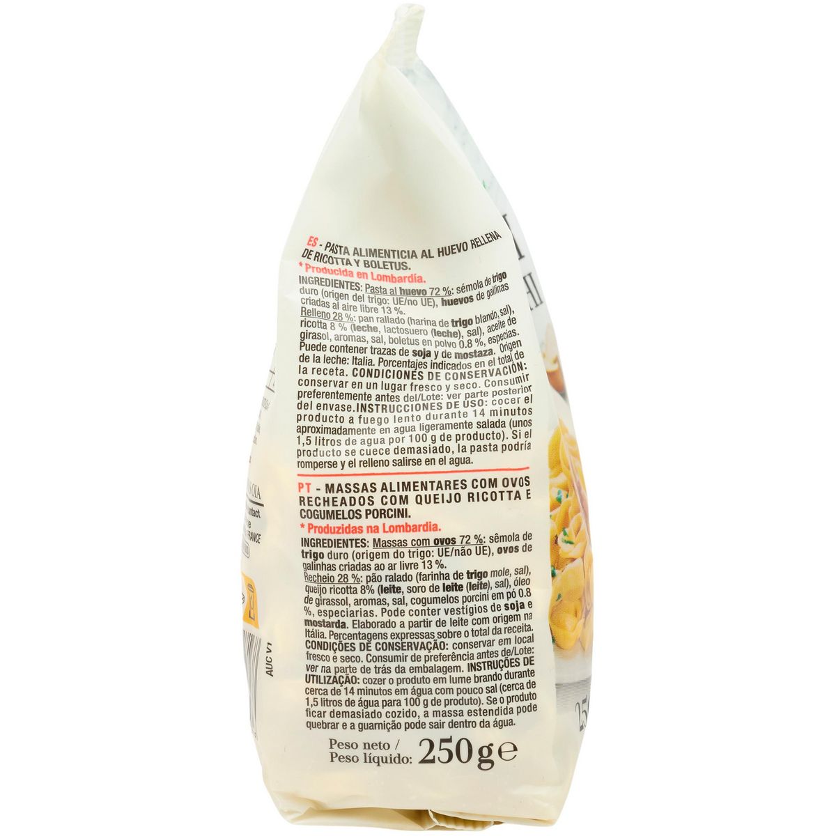AUCHAN TAVOLA IN ITALIA Pâtes Tortellini ricotta funghi 250g