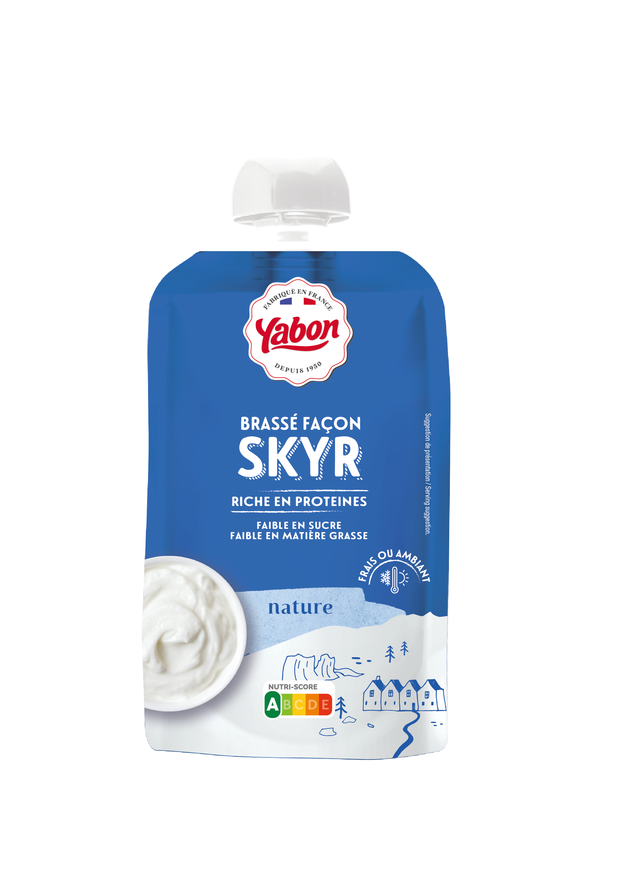 YABON Brassé façon skyr nature riche en protéines 120g