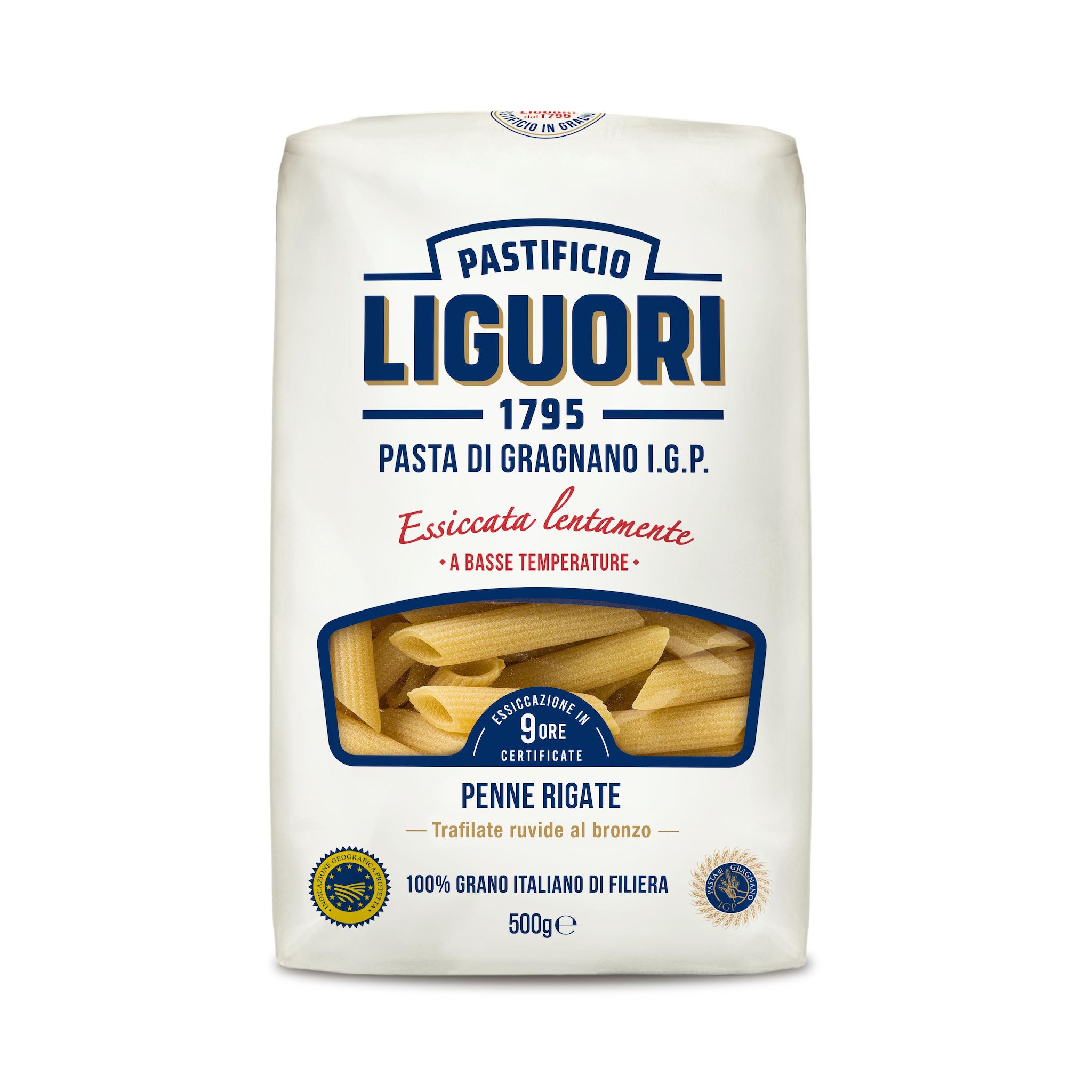 PASTIFICIO LIGUORI Pâtes de semoule de blé dur penne rigate 500g
