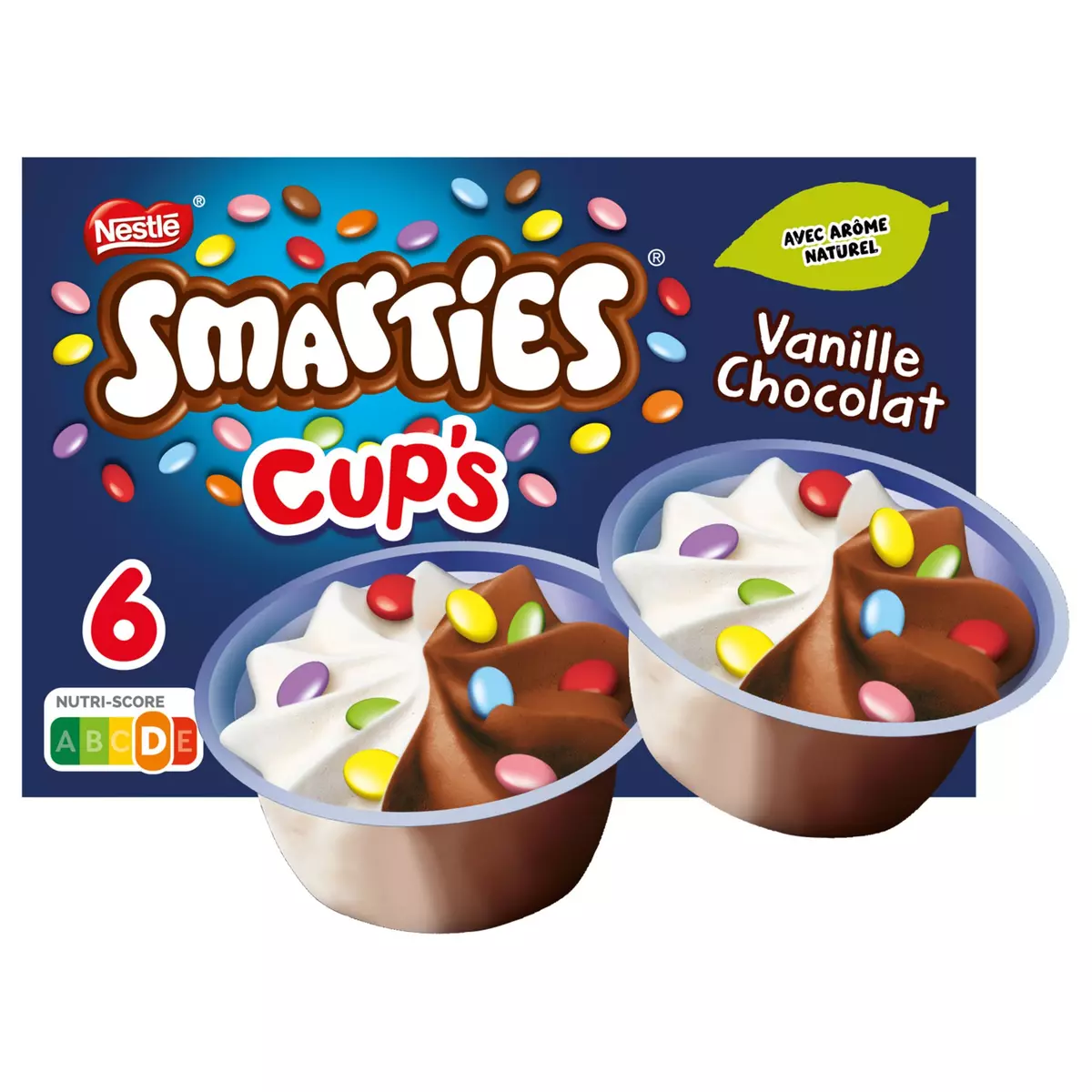 SMARTIES Pot de glace vanille chocolat avec des éclats de smarties 6 pièces 234g