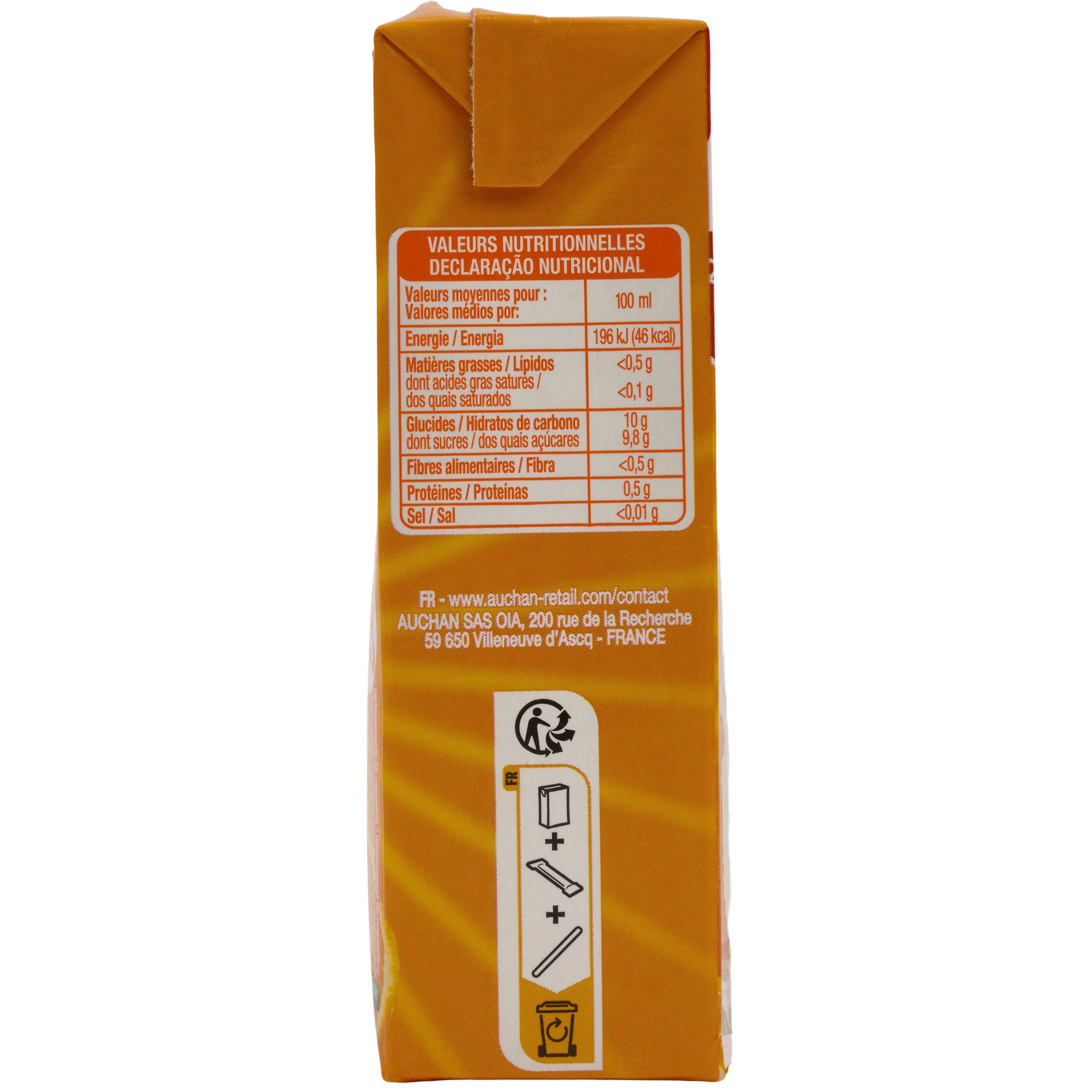 Voir la diapositive 3 : AUCHAN Jus d'orange multifruits en briquettes 6x20cl