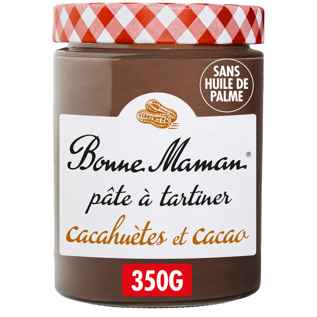 BONNE MAMAN Pâte à tartiner cacahuètes et cacao sans huile de palme 350g
