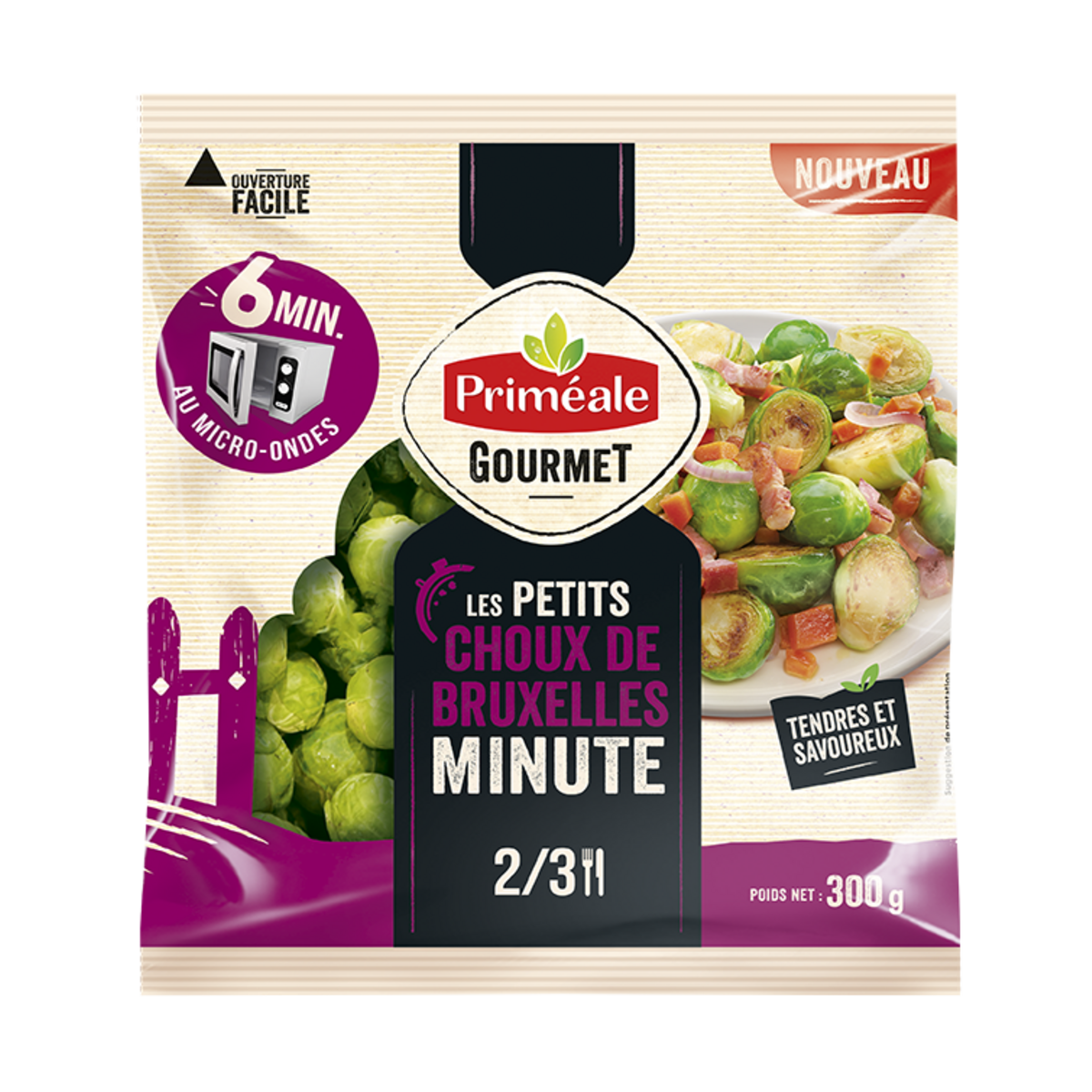 PRIMEALE Les petites choux de Bruxelles minute 2-3 portions 300g