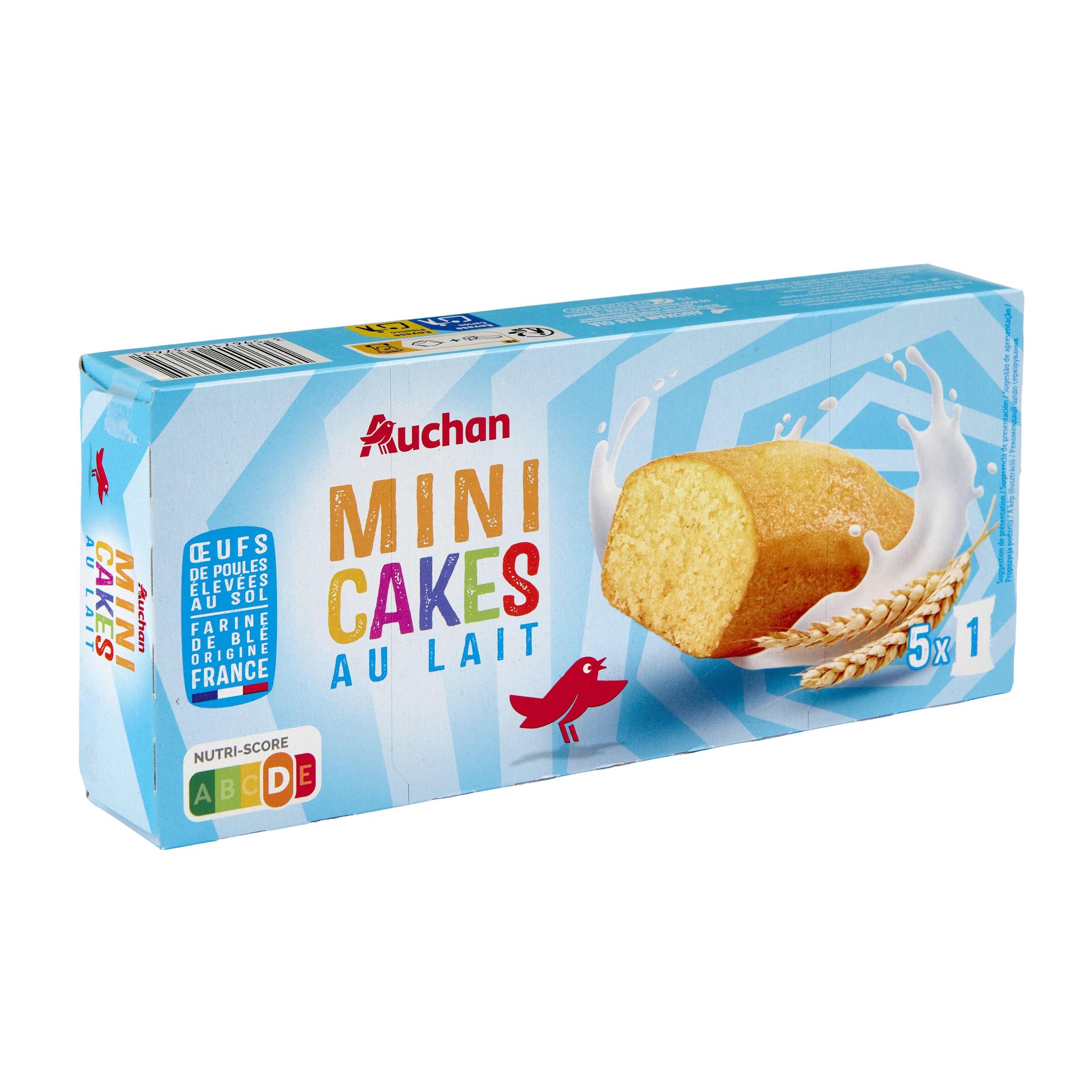 Voir la diapositive 2 : AUCHAN Mini cakes au lait sachets individuels 5 cakes 135g