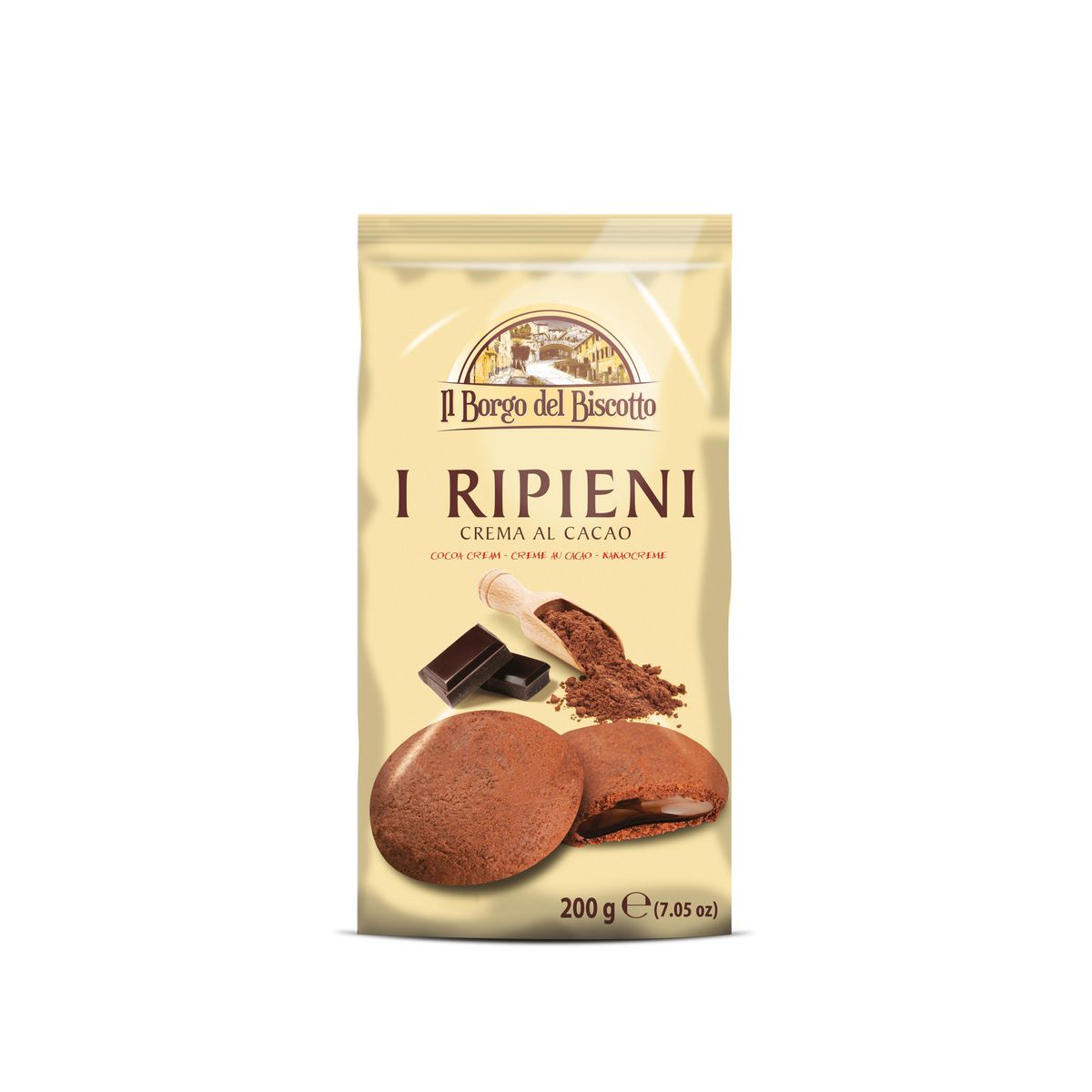 BORGO DEL BISCOTTO Biscuits fourrés à la crème de cacao 200g