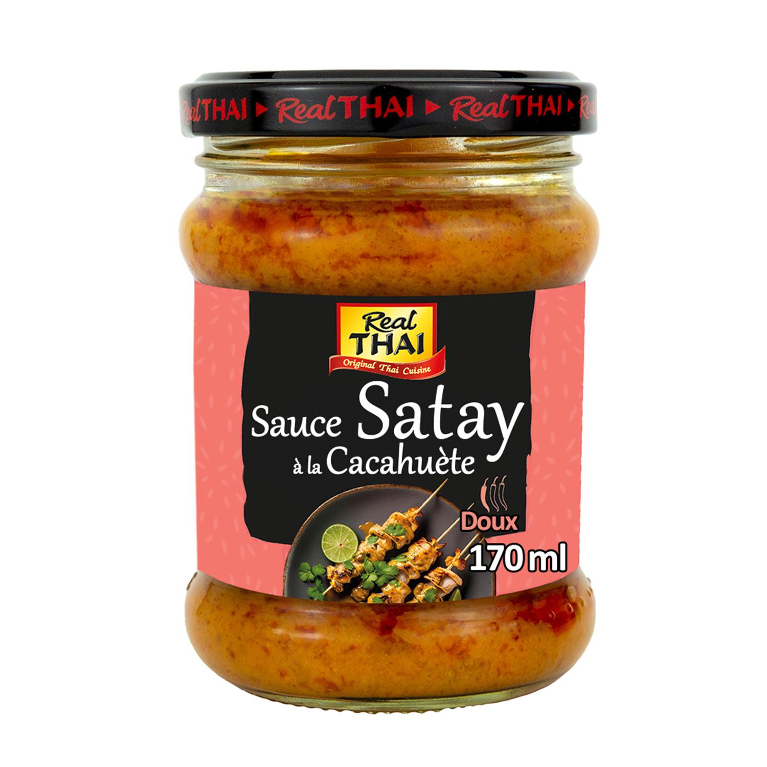 REAL THAI Sauce satay à la cacahuète doux en bocal 170ml