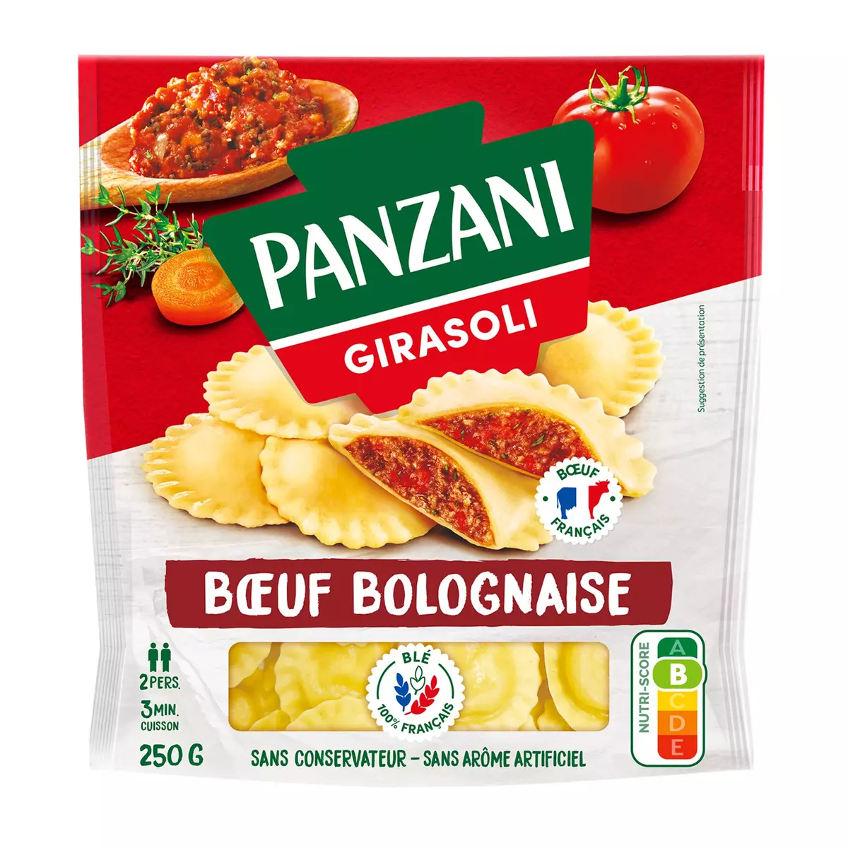 PANZANI Girasoli boeuf bolognaise 2 portions 250g