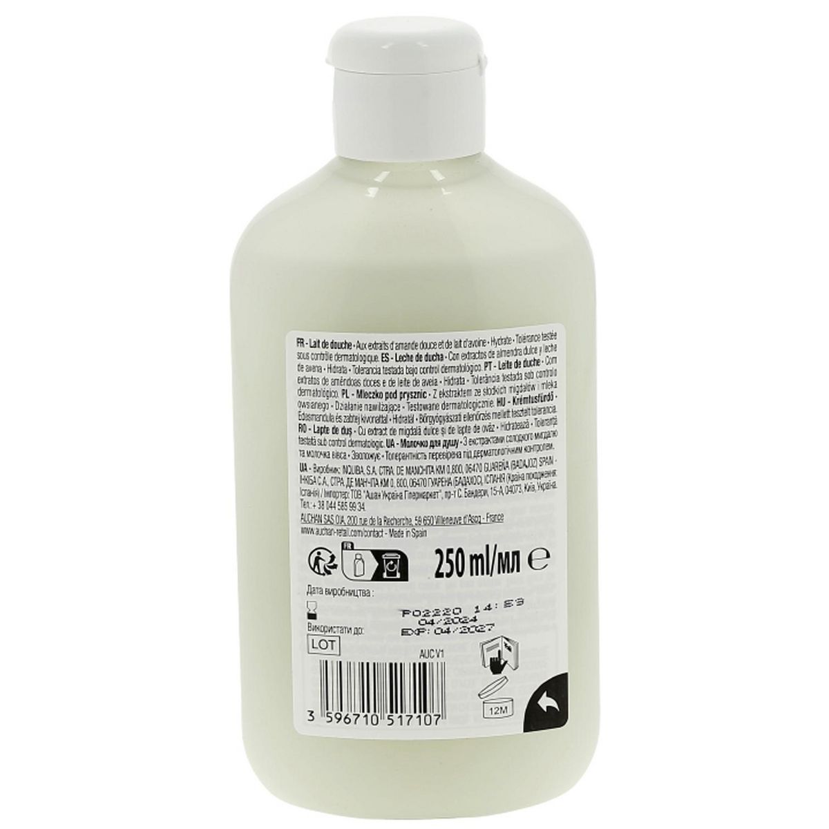 COSMIA Gel de douche aux extraits d'amande douce et de lait d'avoine 250ml