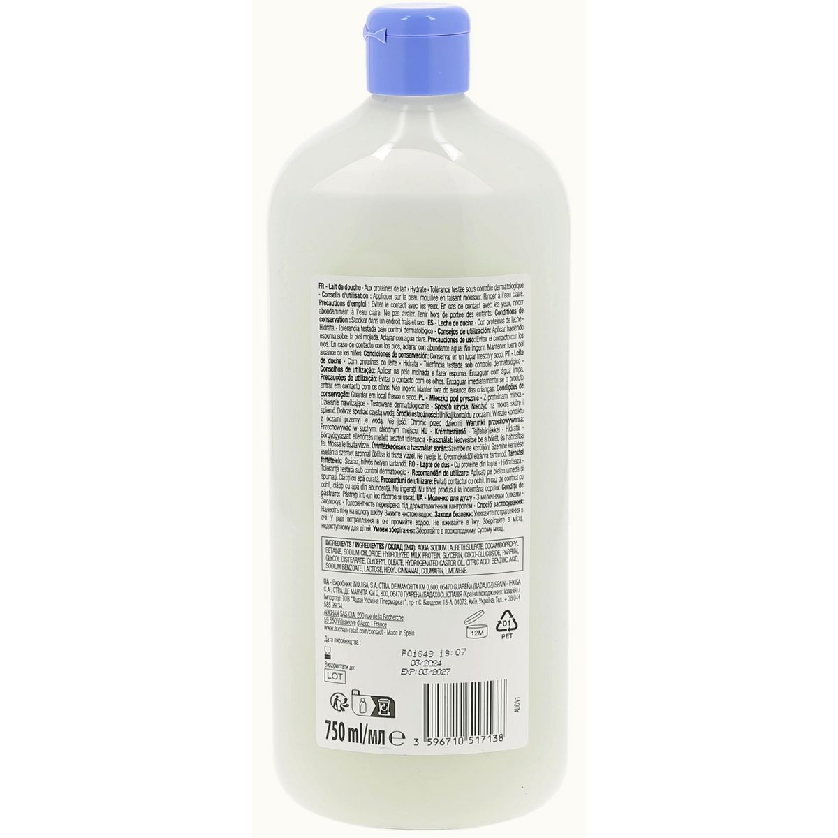 COSMIA Lait de douche aux protéines de lait 750ml