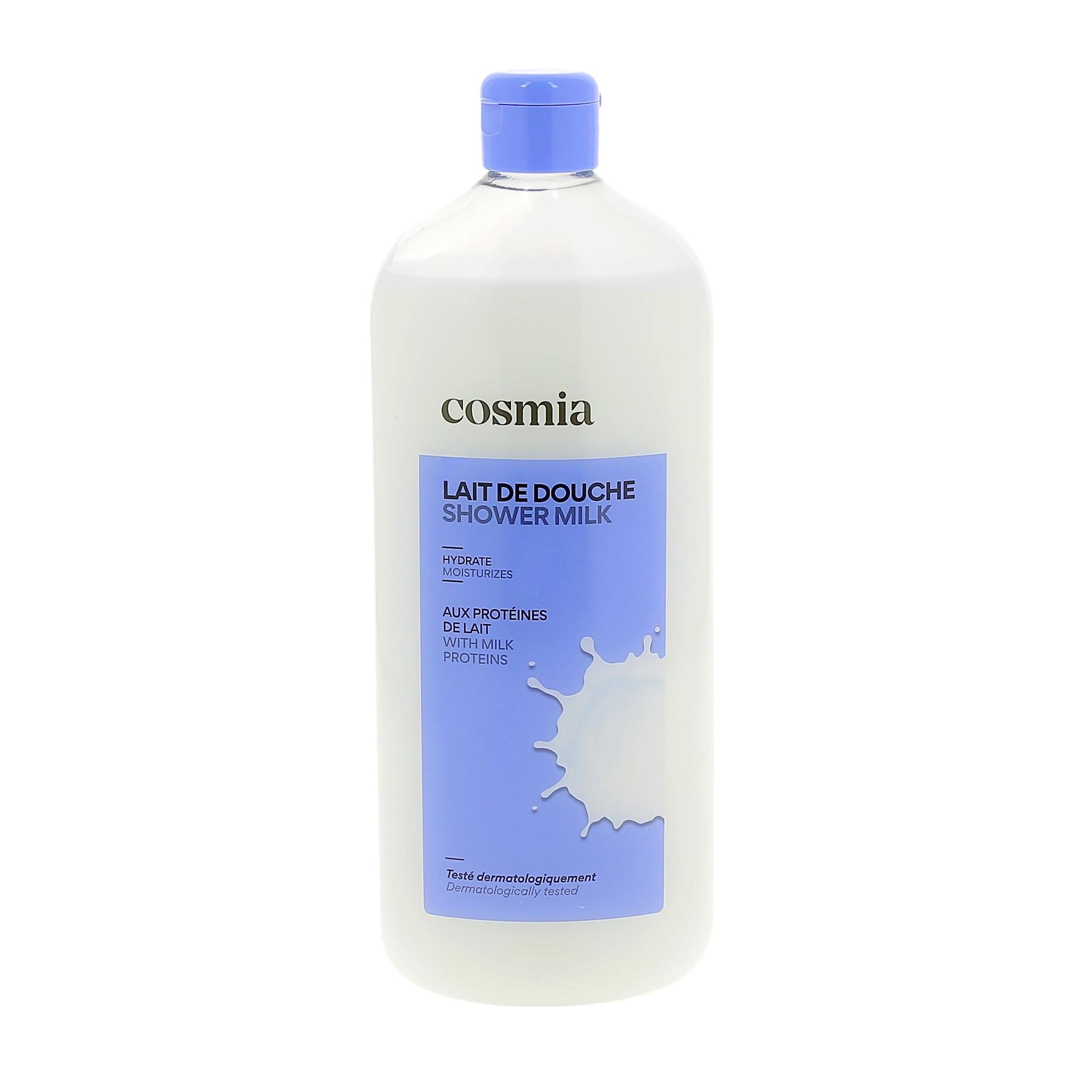 Voir la diapositive 2 : COSMIA Lait de douche aux protéines de lait 750ml