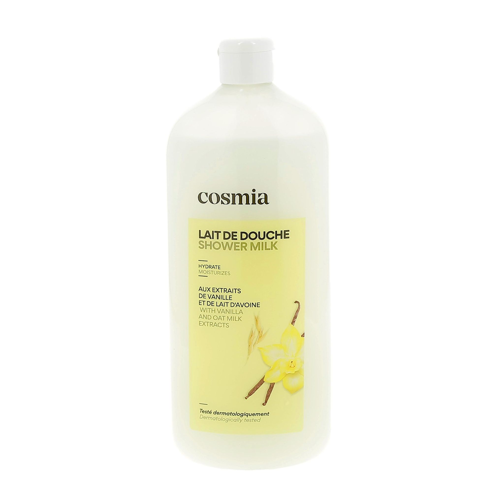 Voir la diapositive 2 : COSMIA Lait de douche hydratant aux extrait de vanille et de lait d'avoine 750ml