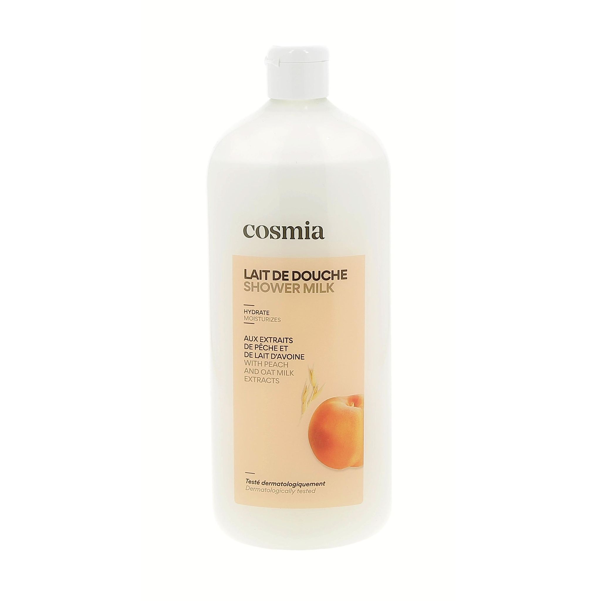 Voir la diapositive 2 : COSMIA Gel douche lait aux extraits de pêche et de lait d'avoine 750ml