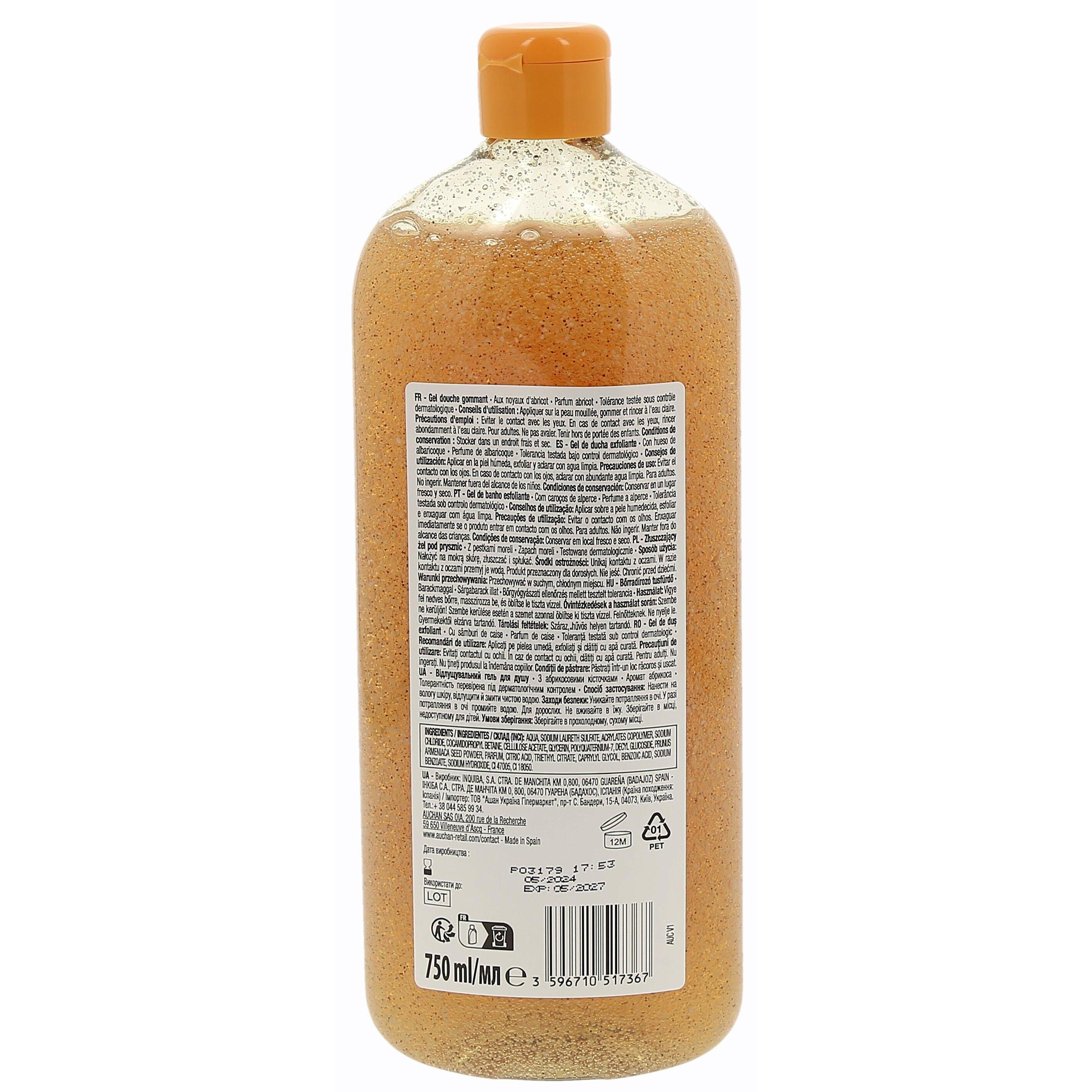 Voir la diapositive 2 : COSMIA Gel douche gommant aux noyaux d'abricot 750ml