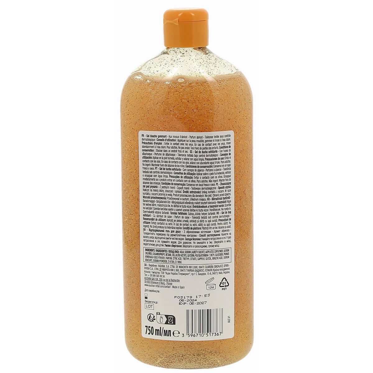 COSMIA Gel douche gommant aux noyaux d'abricot 750ml