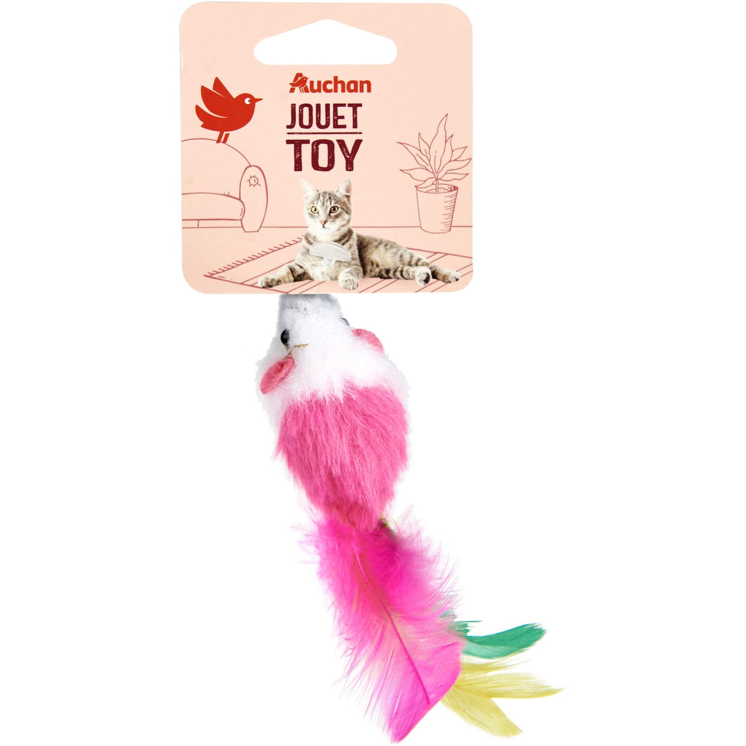 AUCHAN Jouet souris avec plume 7cm pour chat 1 pièce