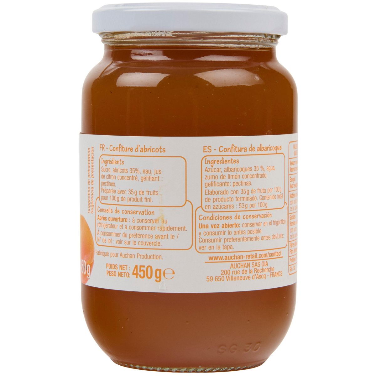 POUCE Confiture abricots 450g