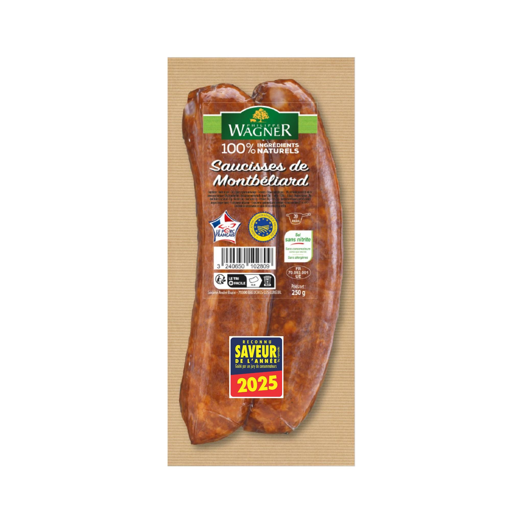 PHILIPPE WAGNER
 Saucisses de Montbéliard x2 250g