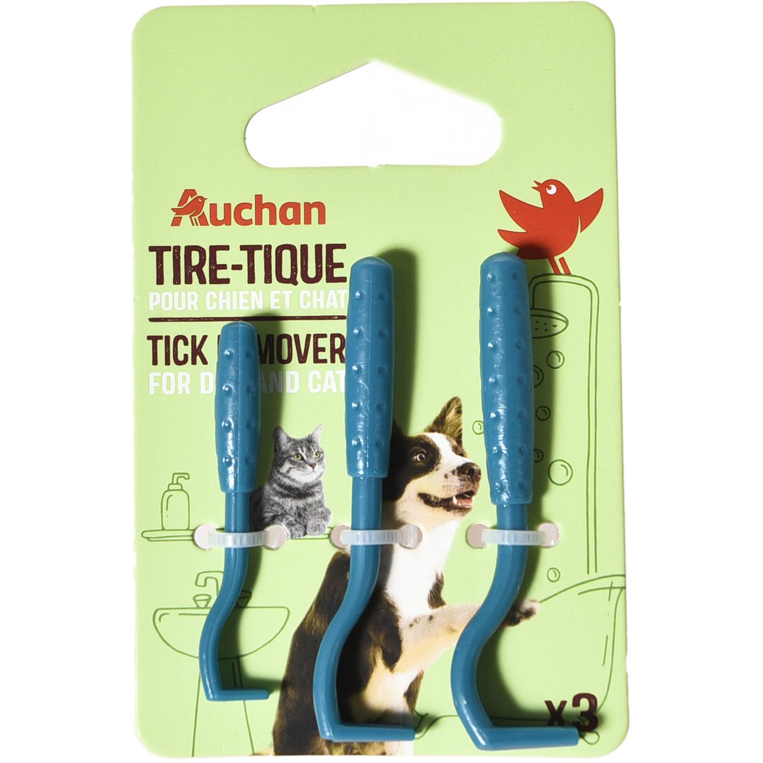 AUCHAN Pinces à tique pour chien et chat 3 pinces 1 pièce
