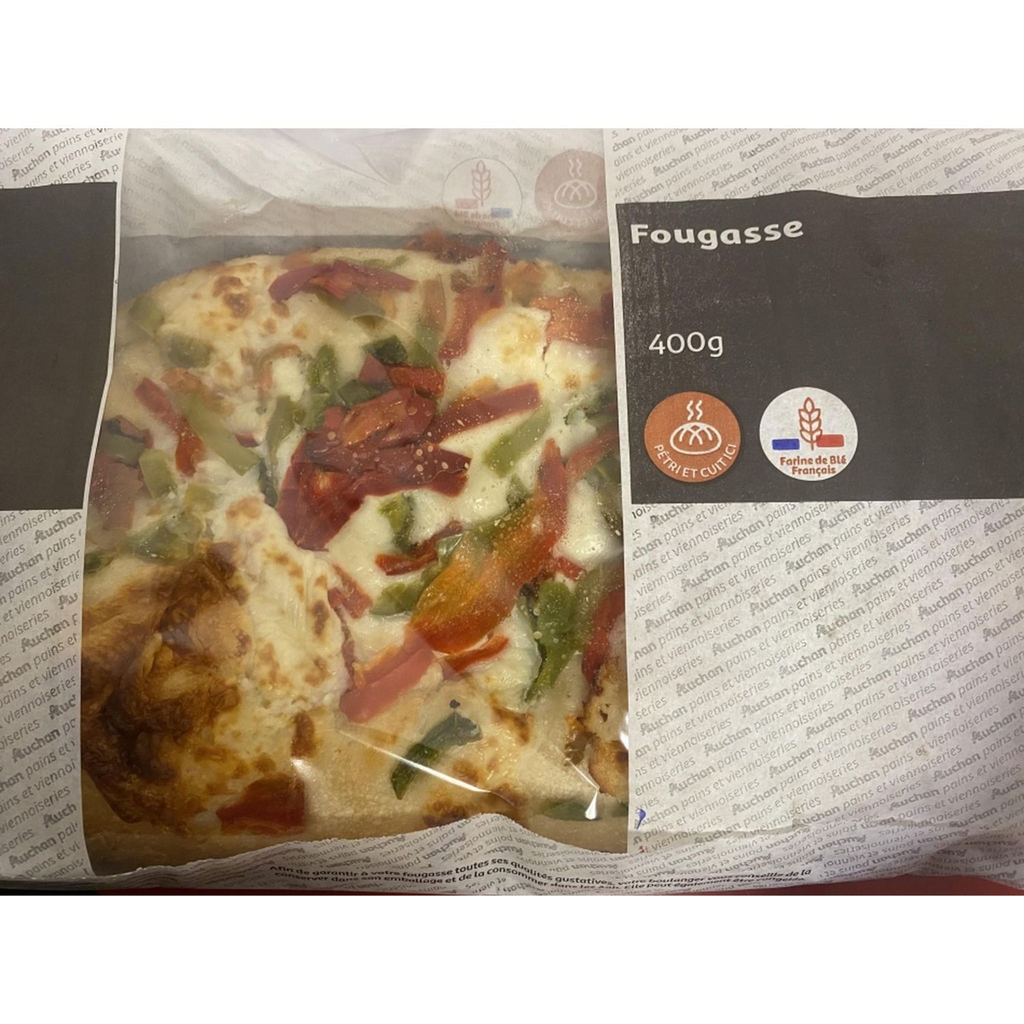 Fougasse chèvre poivrons 400g