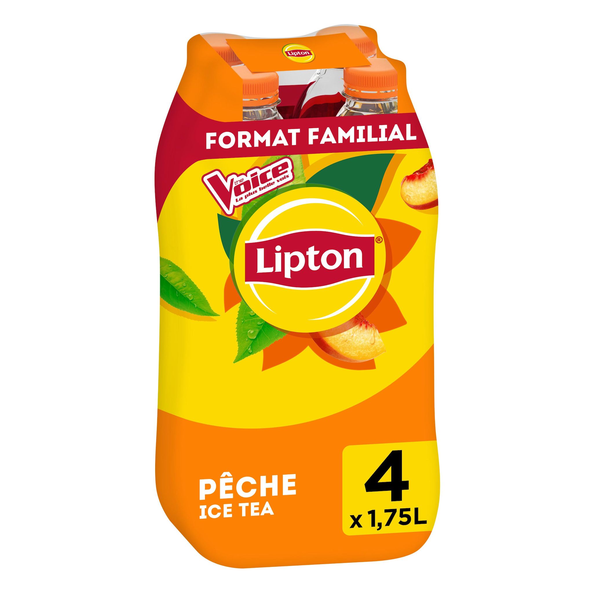 LIPTON Thé glacé saveur pêche 4x1.75l